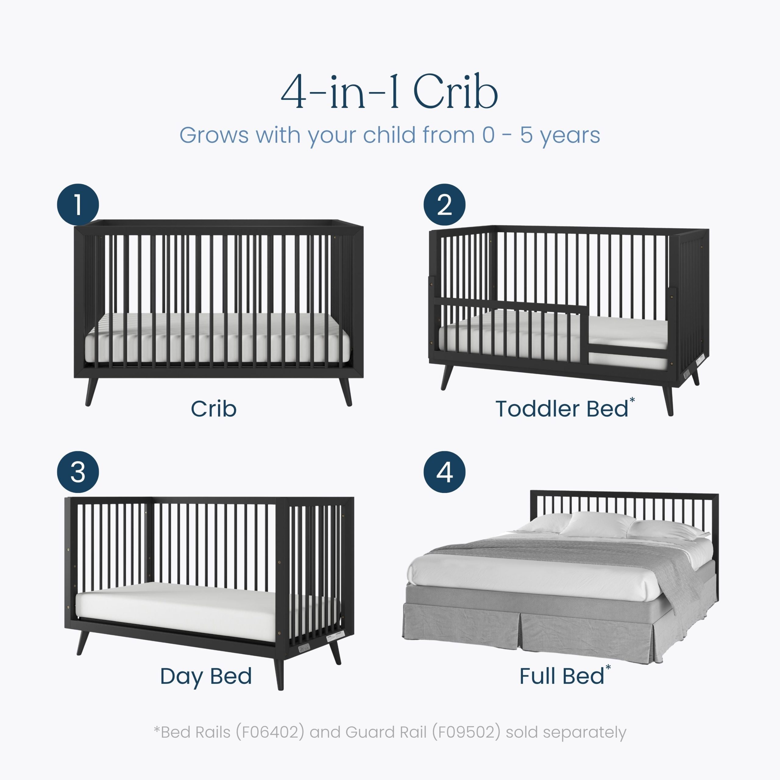 Cranbrook 4-in-1 Convertible Crib. Ebony - Image 3