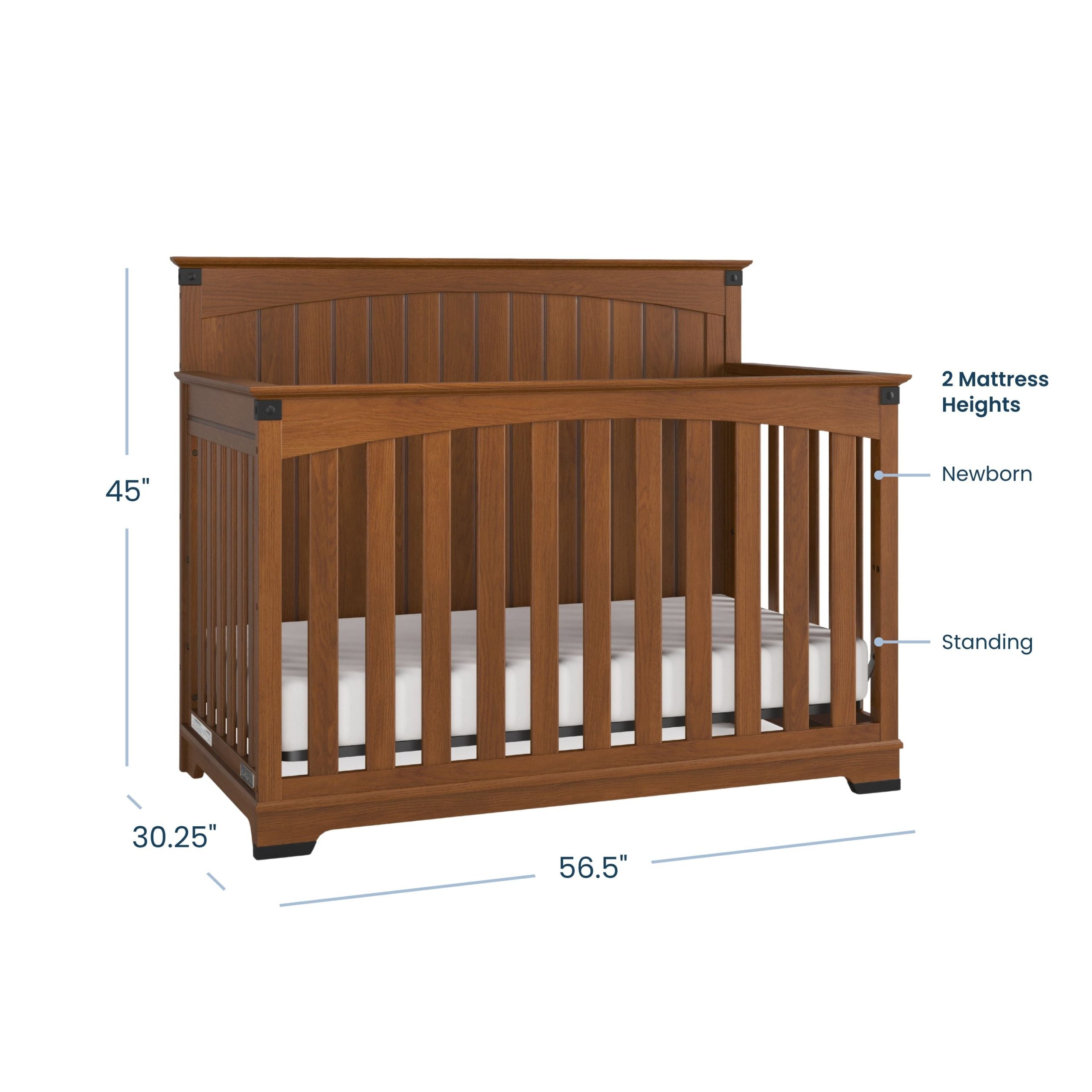 Redmond Full Panel 4-in-1 Convertible Crib. Coach Cherry - Image 4