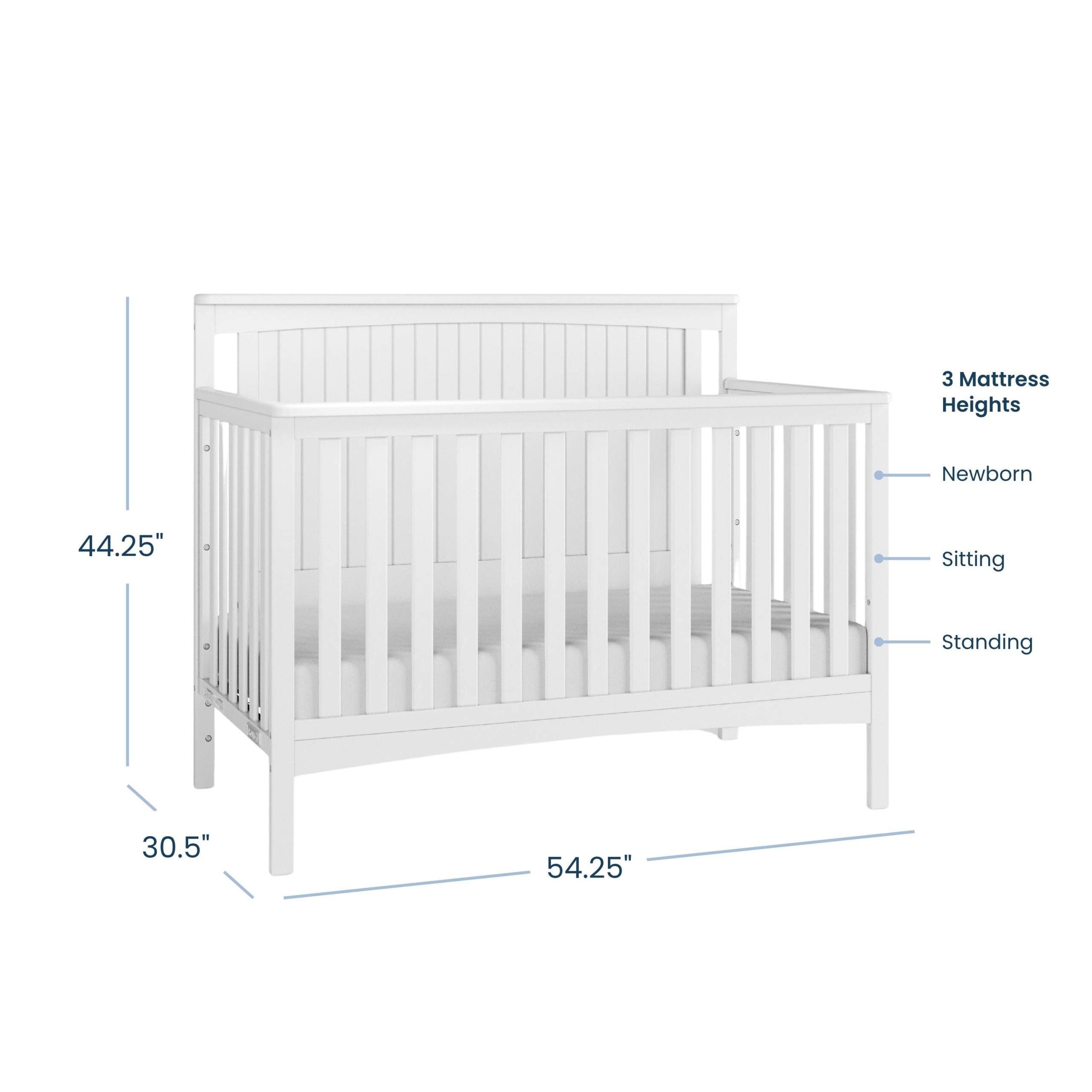 Scout 4-in-1 Convertible Crib. Matte White - Image 4