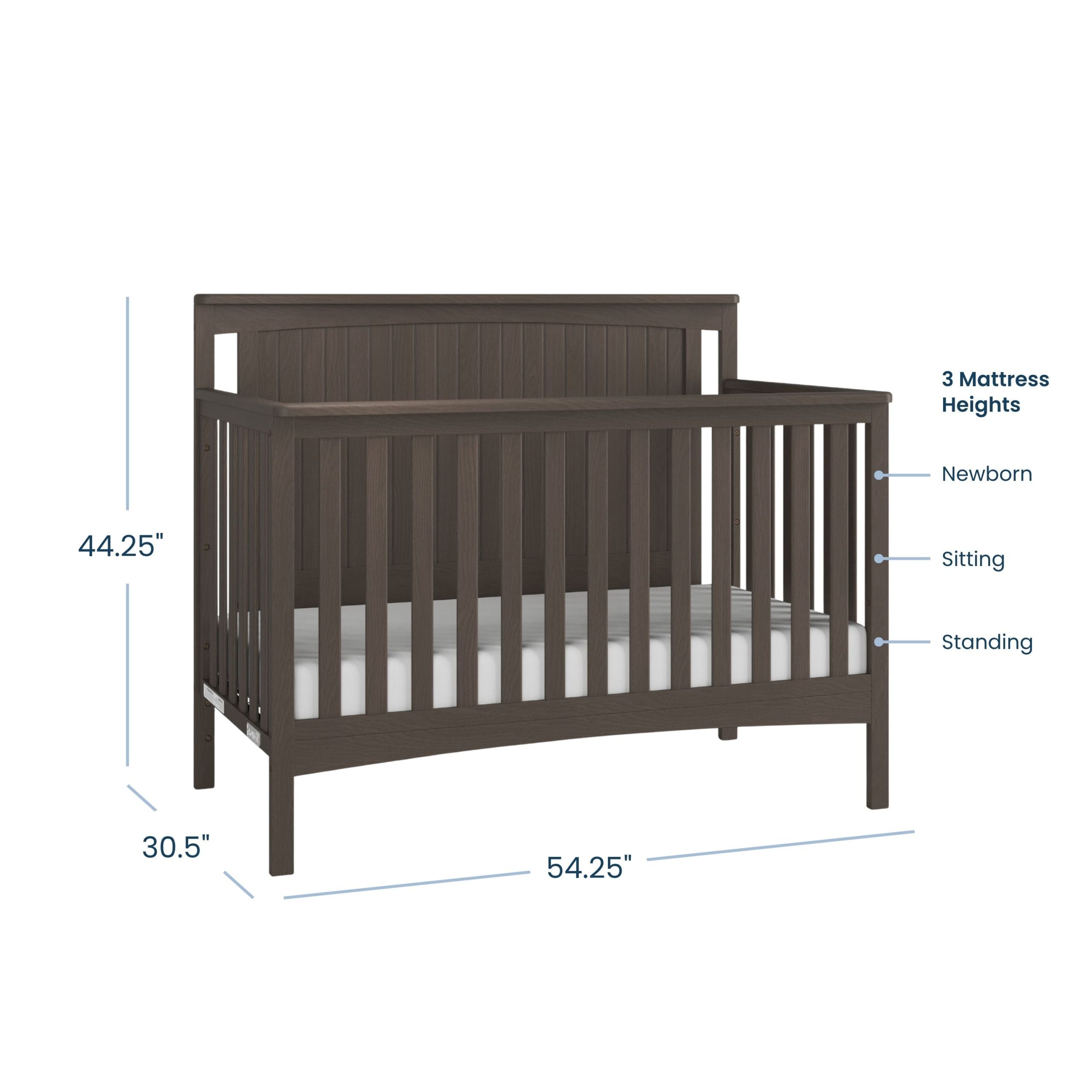 Scout 4-in-1 Convertible Crib. Dapper Gray - Image 4