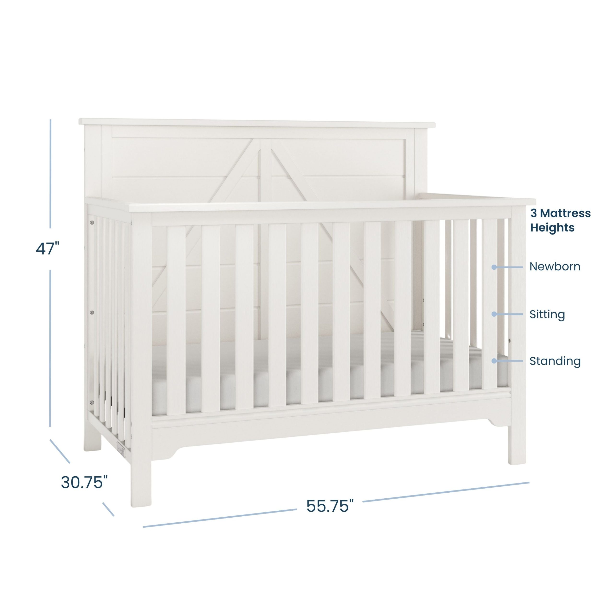 Woodland 4-in-1 Convertible Crib. Brushed Cotton - Image 4