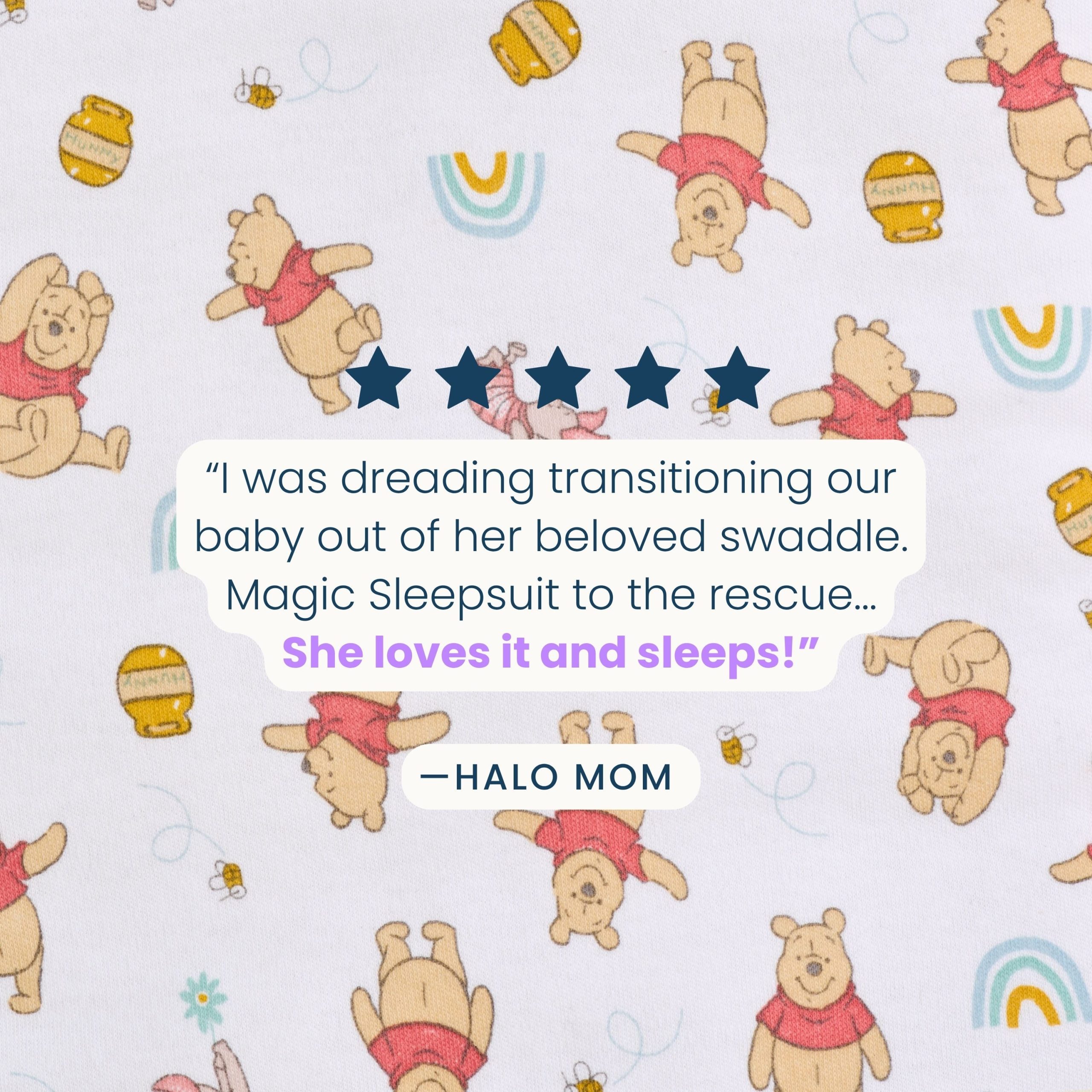 Disney® Winnie the Pooh Baby Merlin's Magic Sleepsuit® 100% Cotton - Image 5