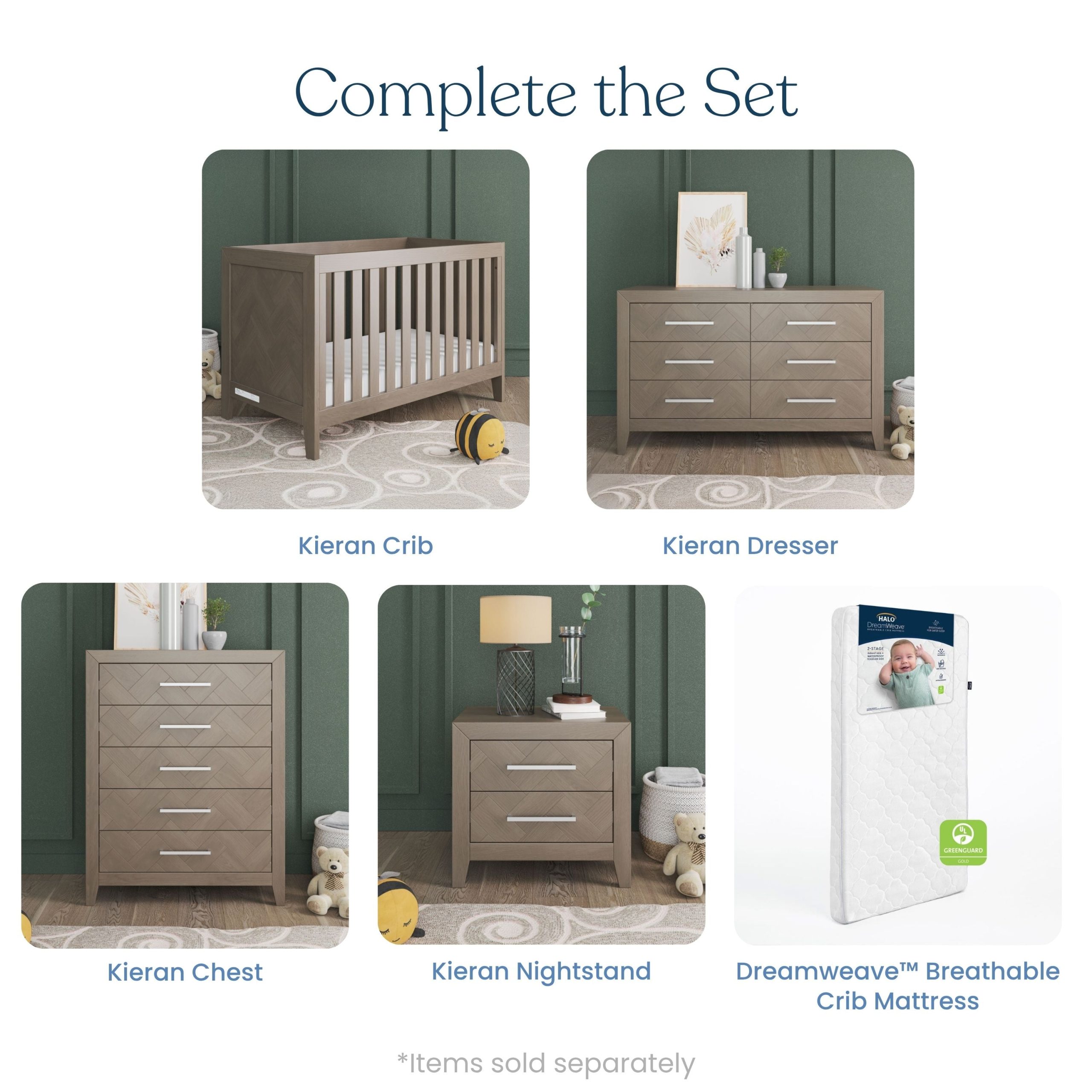 Kieran 3-in-1 Convertible Crib. Crescent Gray - Image 5