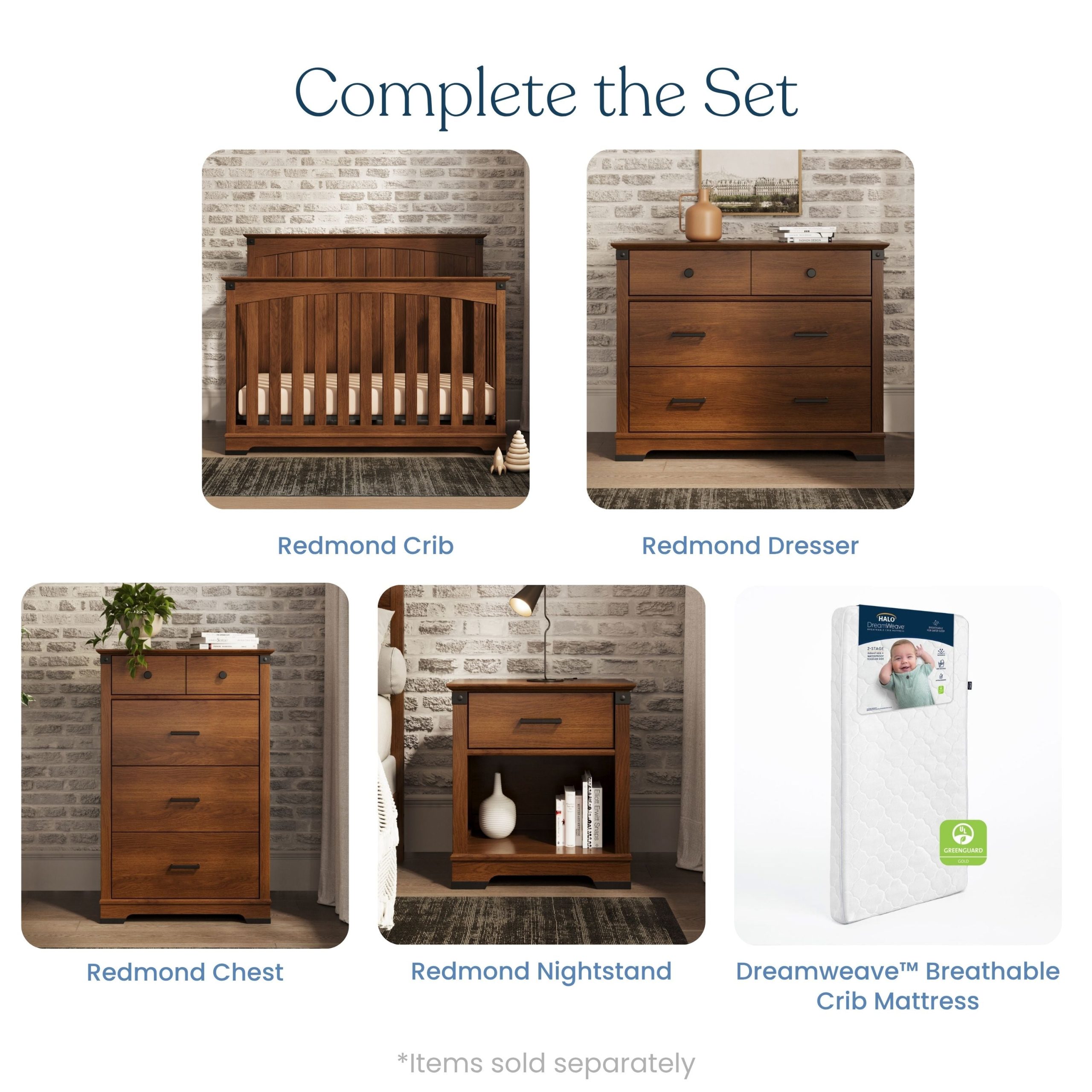 Redmond Full Panel 4-in-1 Convertible Crib. Coach Cherry - Image 6