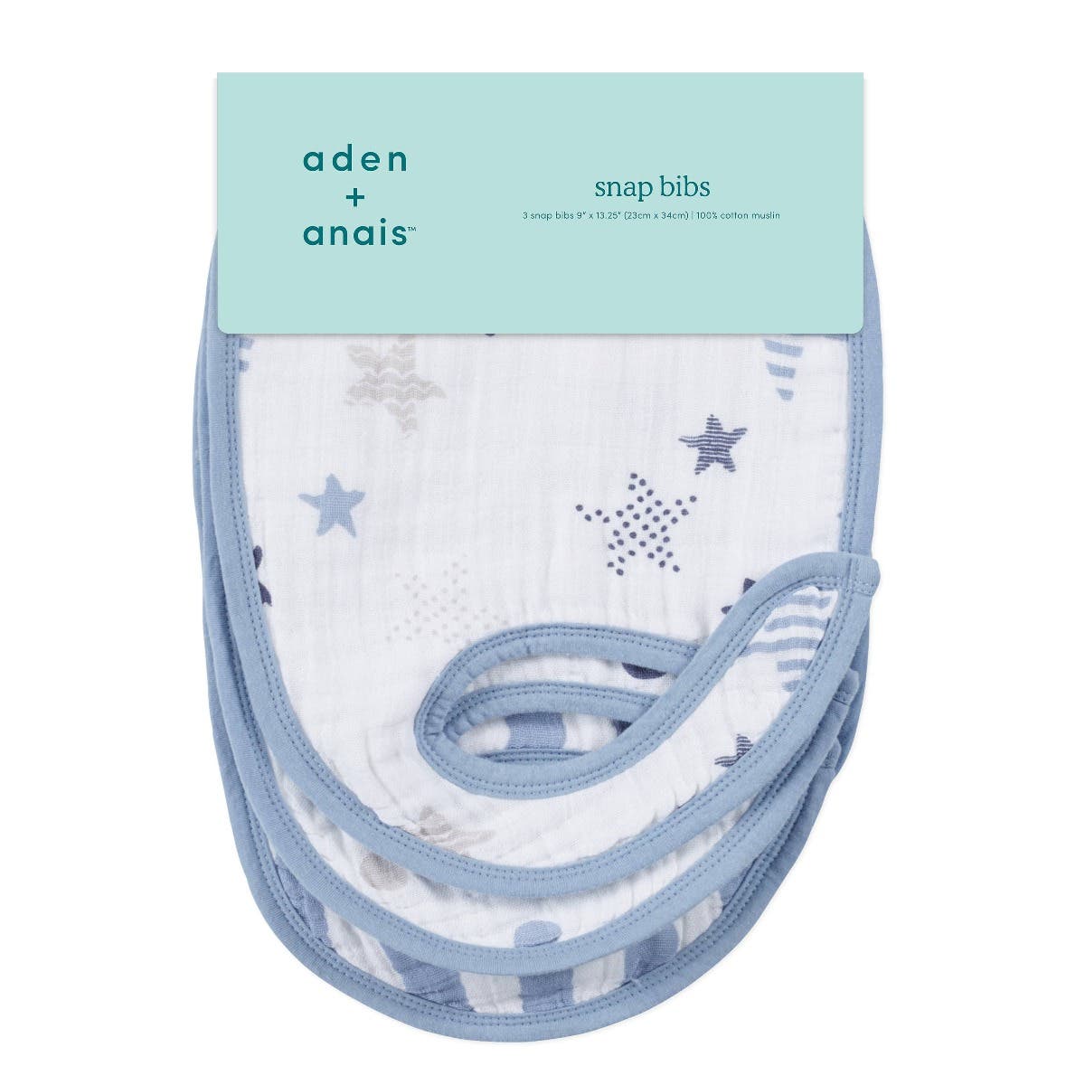 boutique 100% cotton muslin snap bibs 3 pack - Image 4