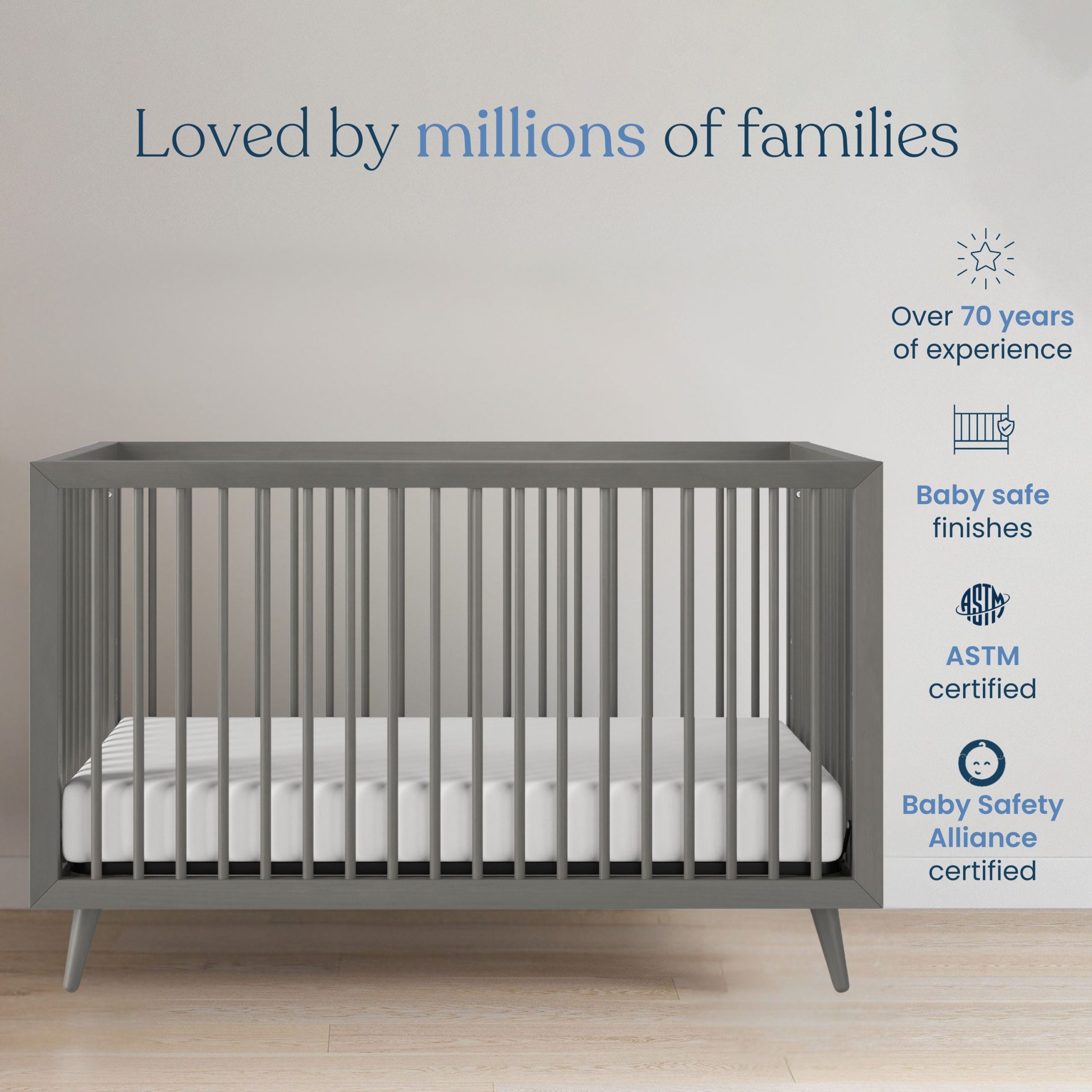 Cranbrook 4-in-1 Convertible Crib. Lunar Gray - Image 7