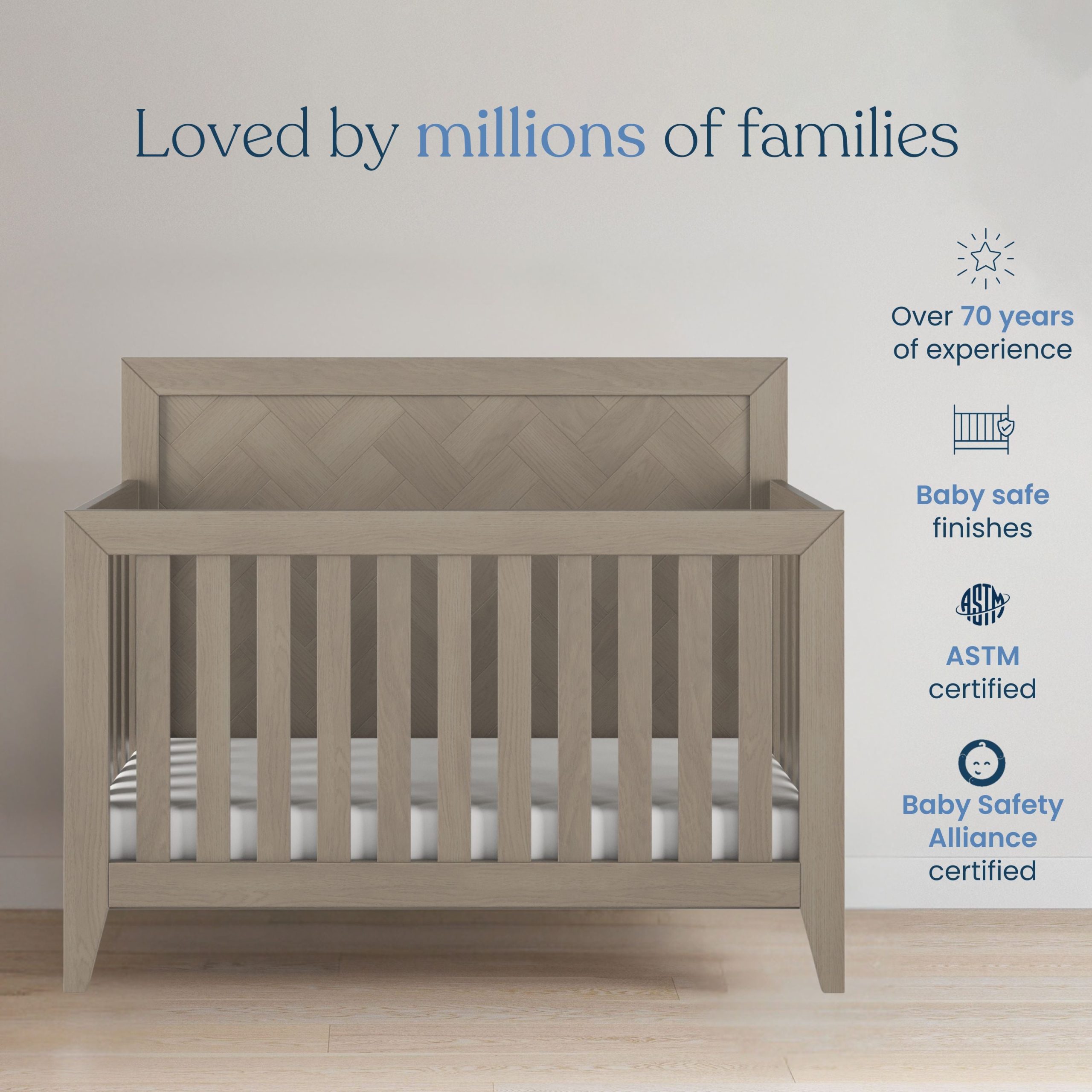 Kieran 4-in-1 Convertible Crib. Crescent Gray - Image 7