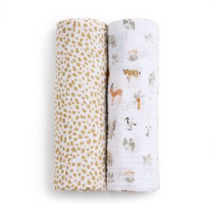 essentials cotton muslin swaddle blanket 2 pack