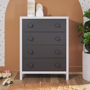 Orbit 4 Drawer Chest. Ebony/Matte White