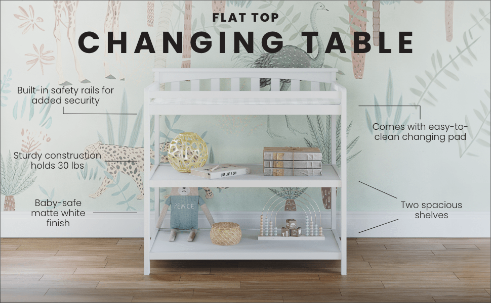 Flat Top Baby Changing Table. Matte White - Image 7