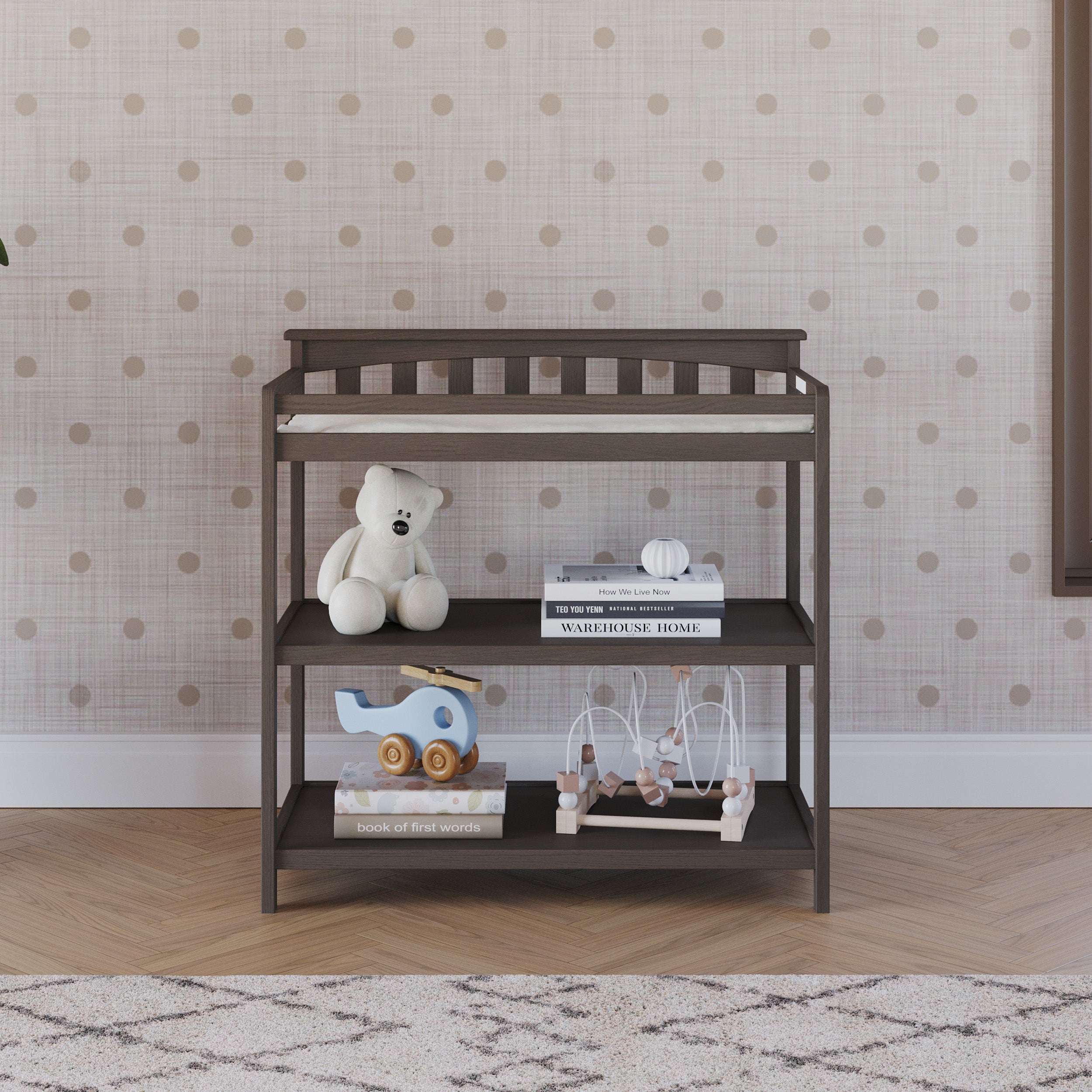 Flat Top Baby Changing Table. Dapper Gray