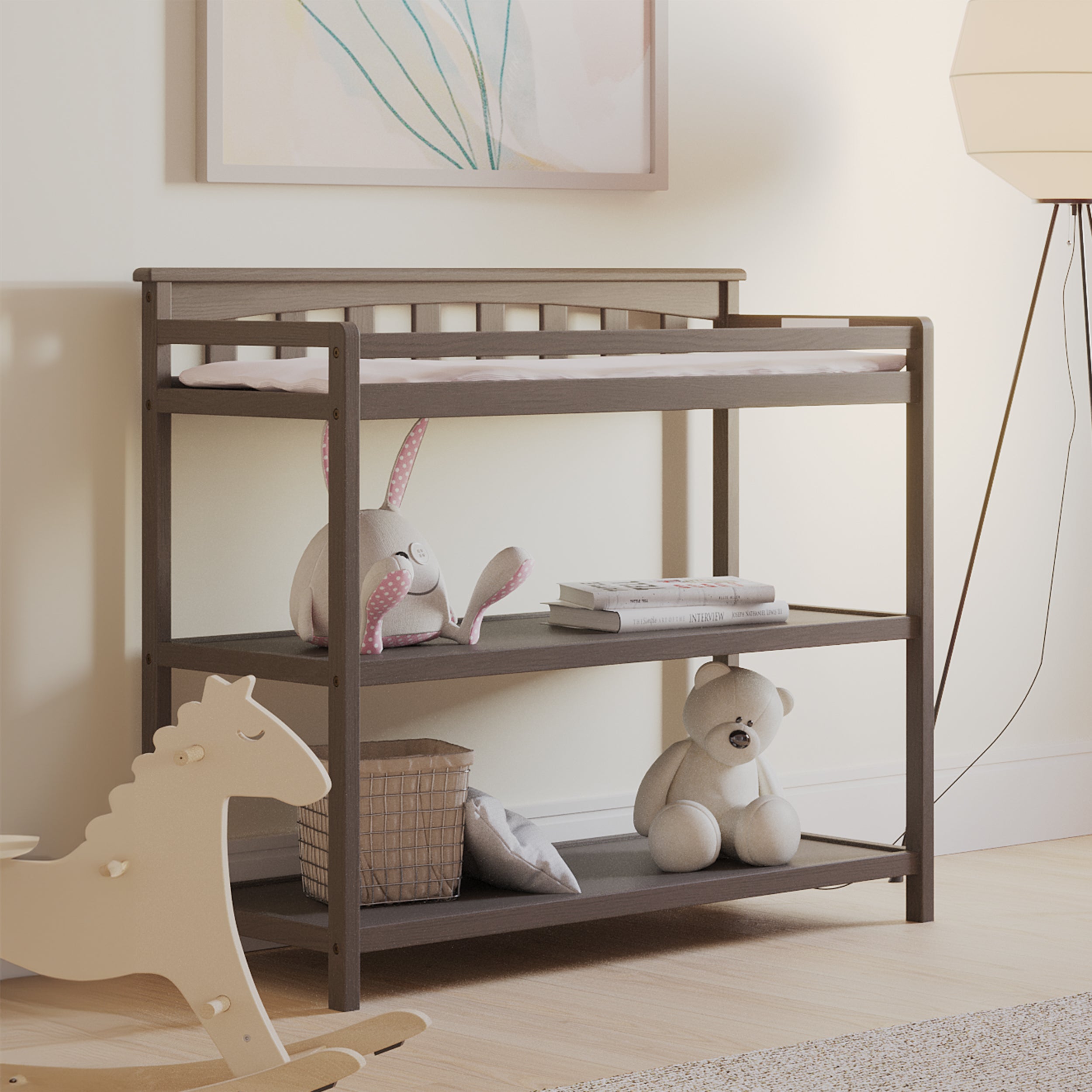 Flat Top Baby Changing Table. Dapper Gray - Image 2