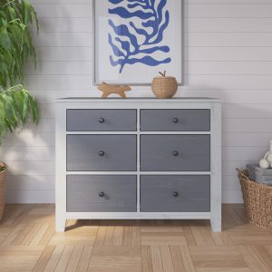 Ocean Grove Double Dresser. White/Gray