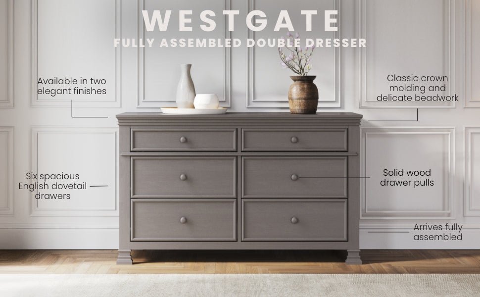 Westgate Double Dresser. Chelsea Gray - Image 6