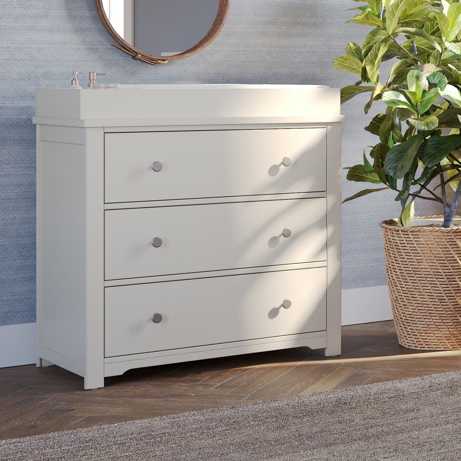 Hampton Arch Top 4 Piece Nursery Set with Crib. Dresser and Conversion Kit - Image 5