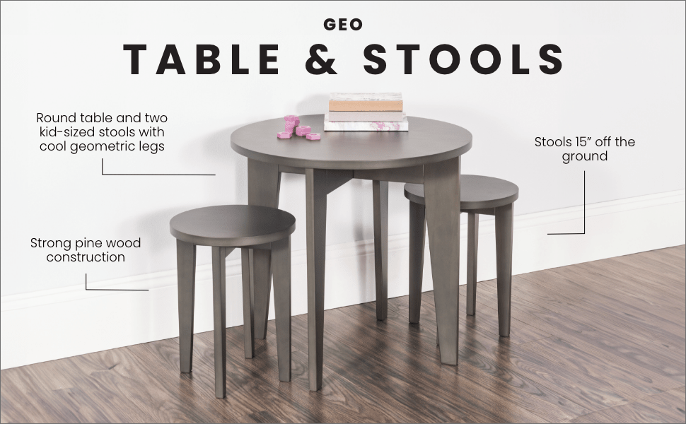 Geo Table and Stools Set. Dapper Gray - Image 7