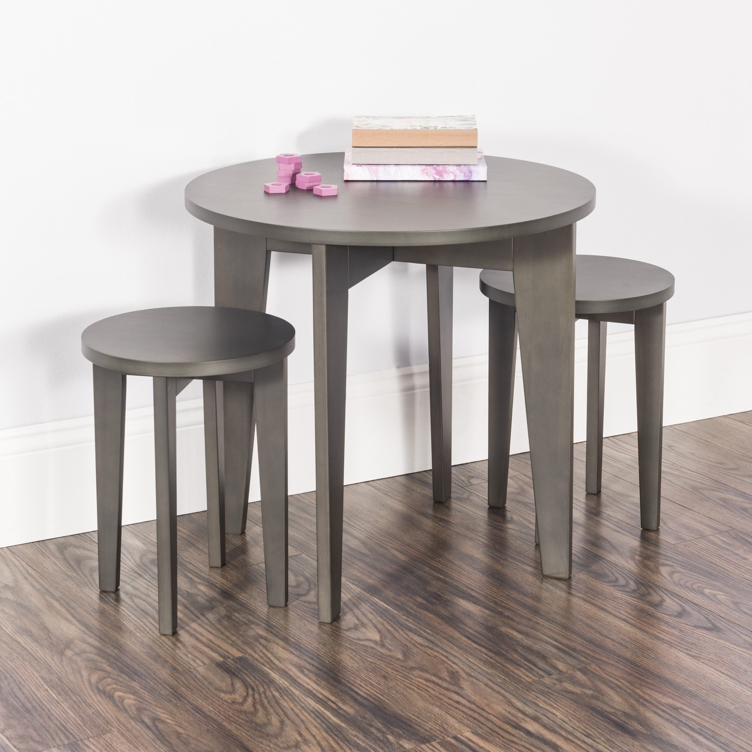 Geo Table and Stools Set. Dapper Gray