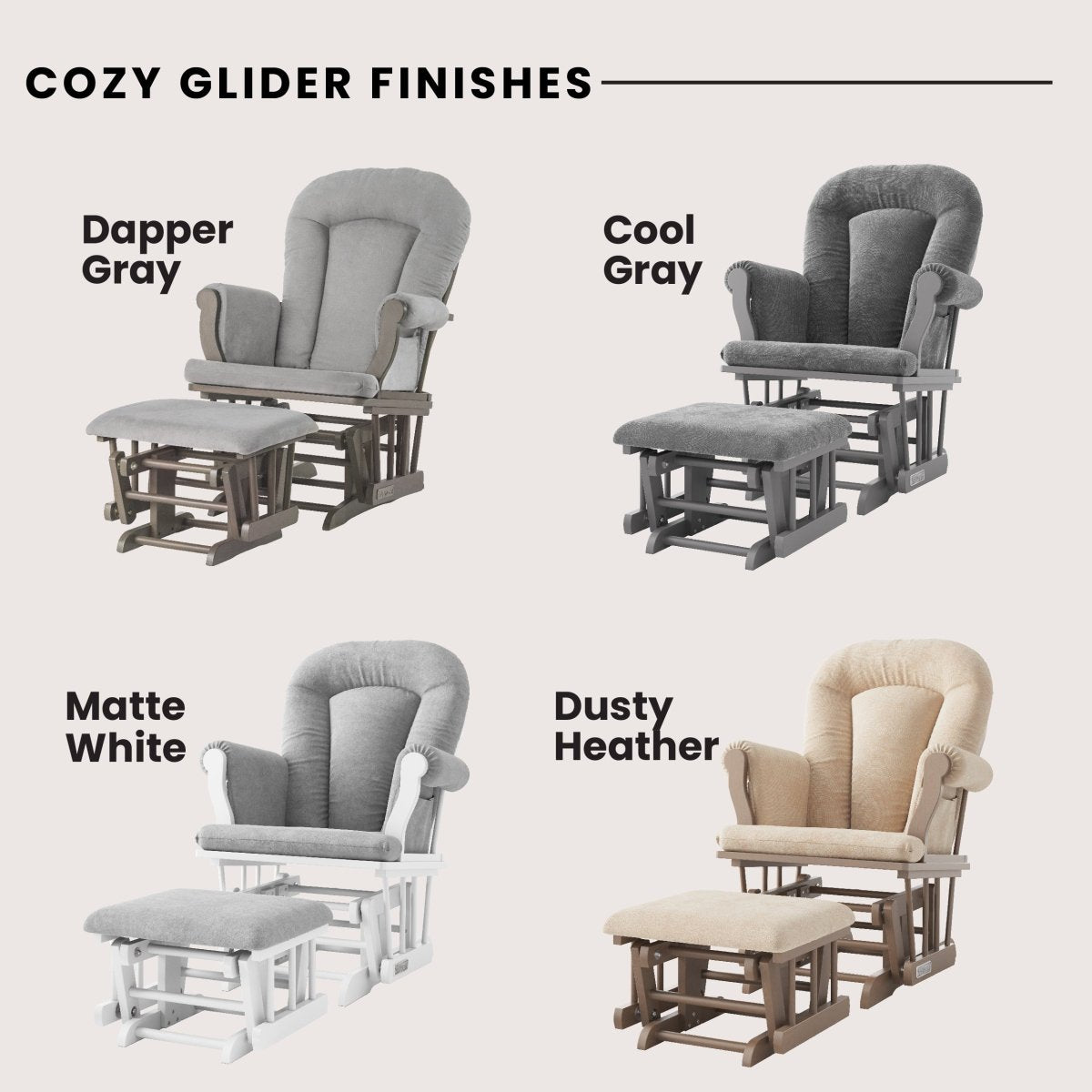 Cozy Glider and Ottoman. Dapper Gray - Image 7
