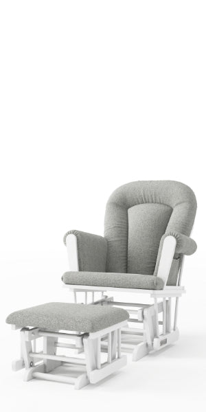 Tranquil Nursery Glider and Ottoman. Matte White - Image 10