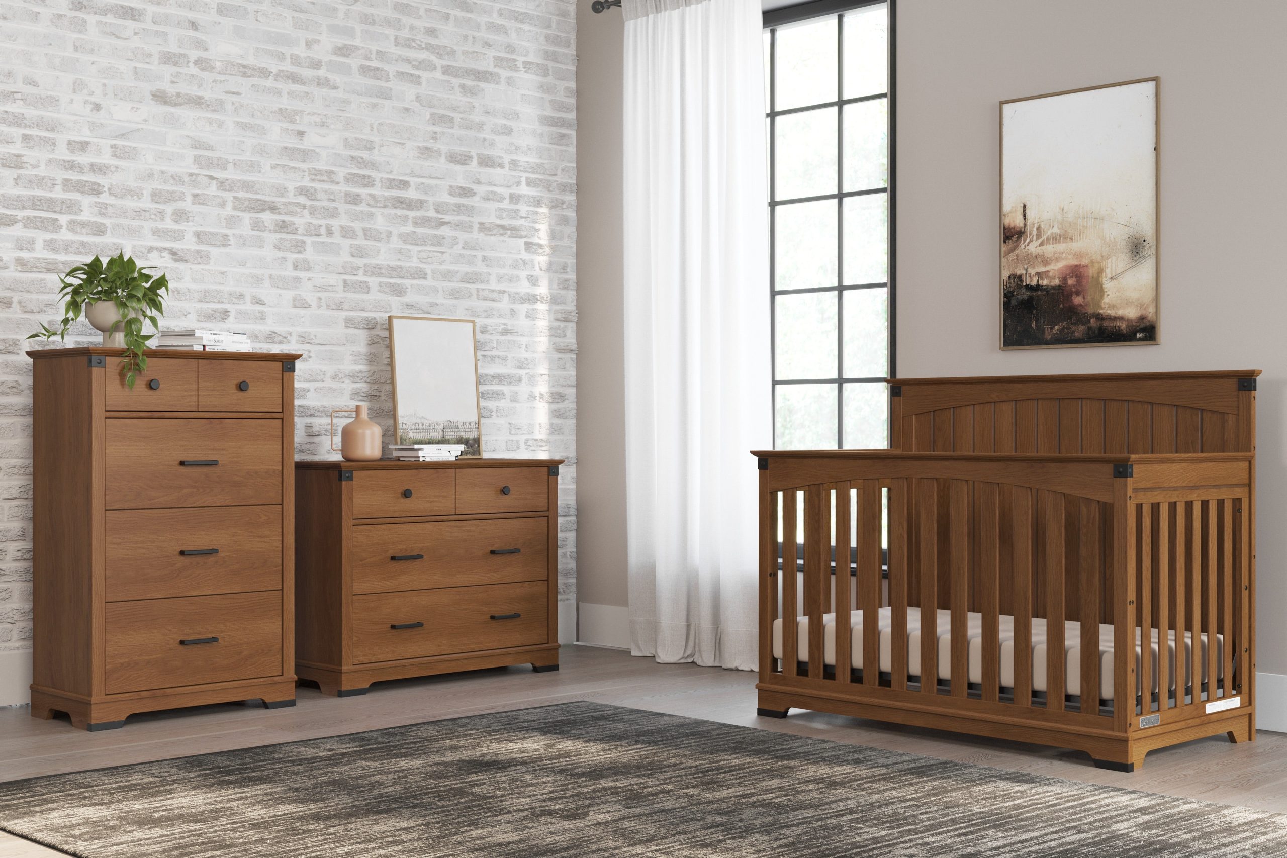 Redmond Full Panel 4-in-1 Convertible Crib. Coach Cherry - Image 2