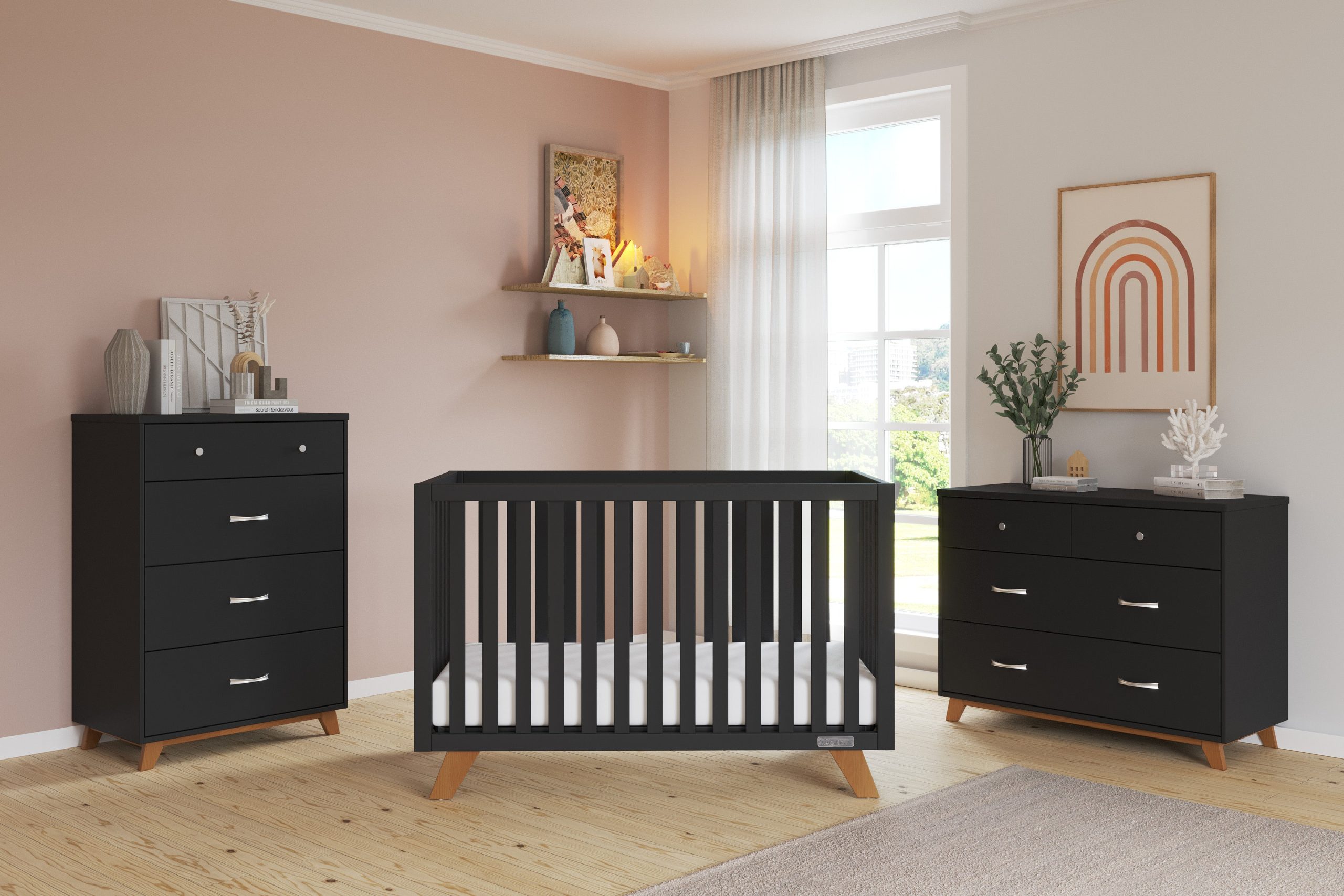 Soho 4-in-1 Convertible Crib. Ebony - Image 2