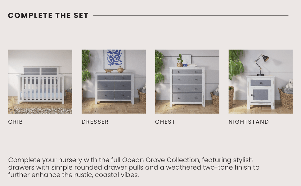 Ocean Grove Double Dresser. White/Gray - Image 8