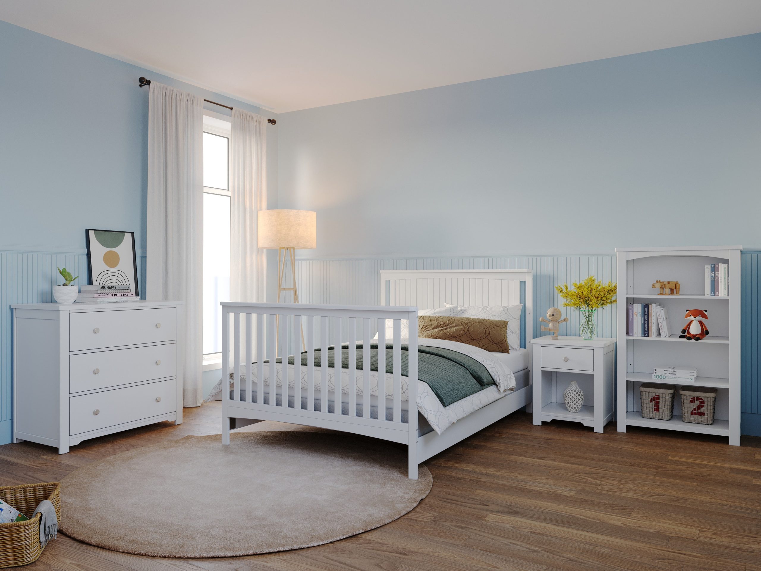 F06401 - Full-Size Bed Rails. Matte White - Image 5