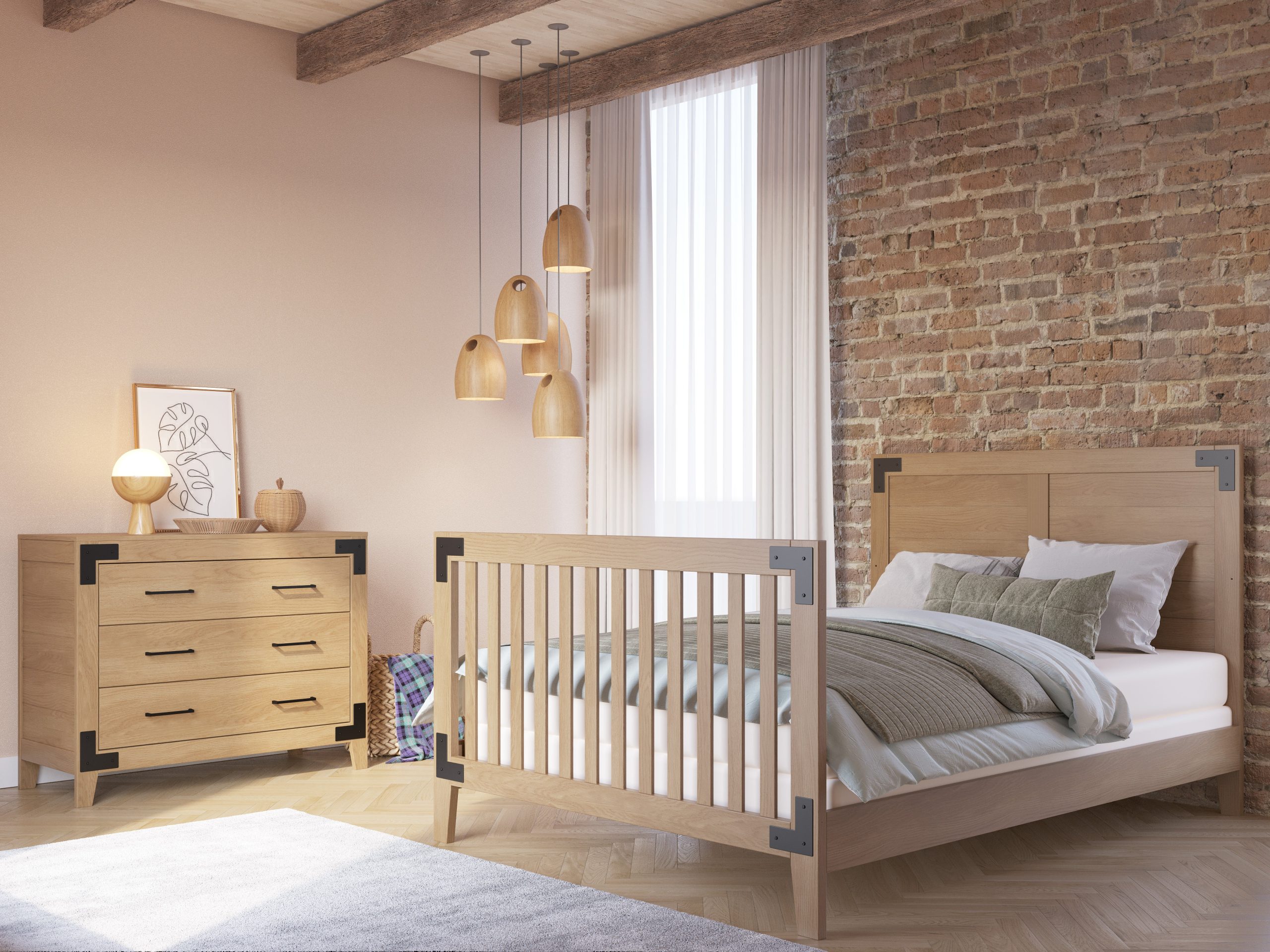 F06464 - Full-Size Bed Rail - Nutmeg - Image 4
