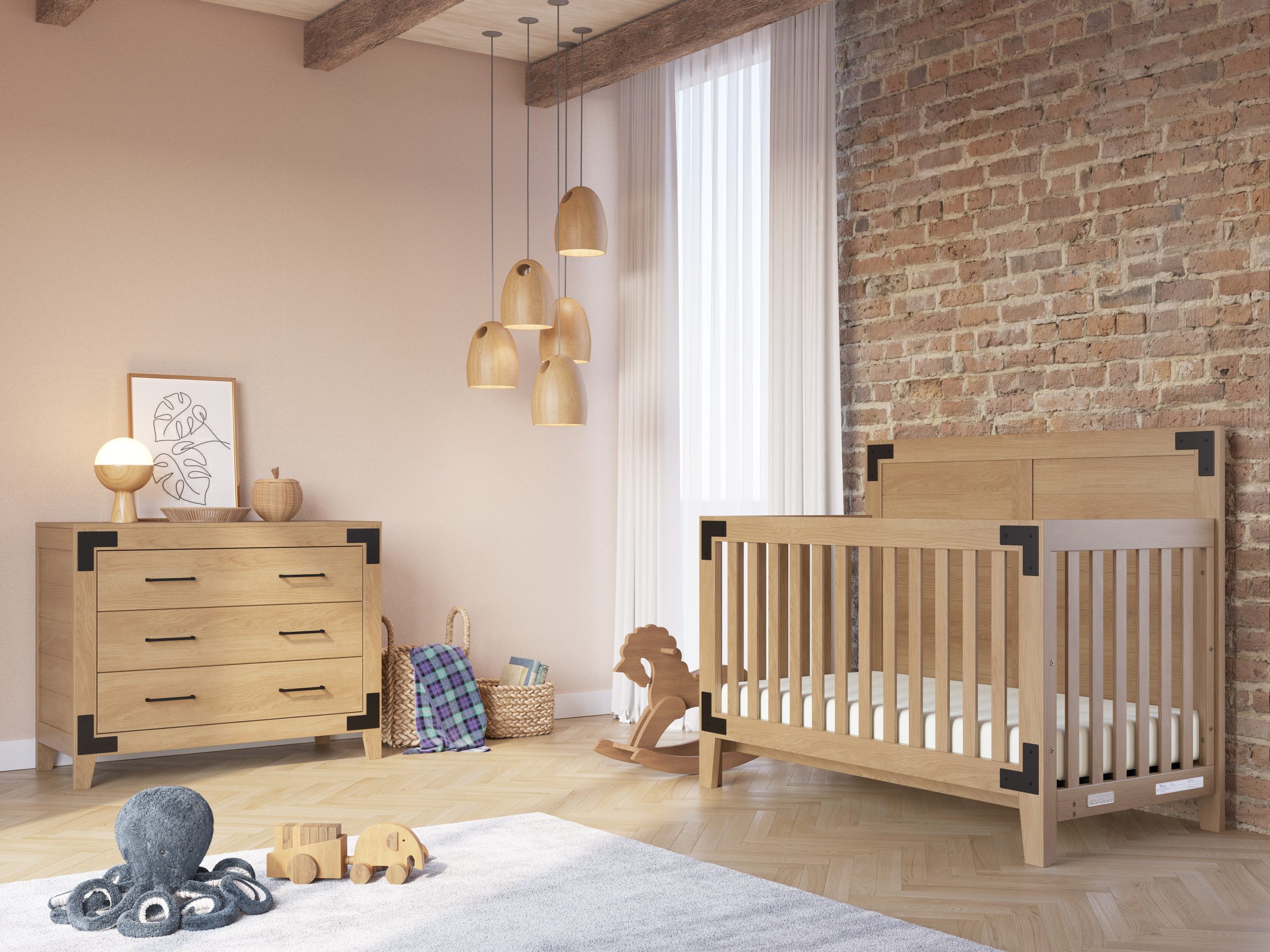 Lucas 4-in-1 Convertible Crib. Nutmeg - Image 2
