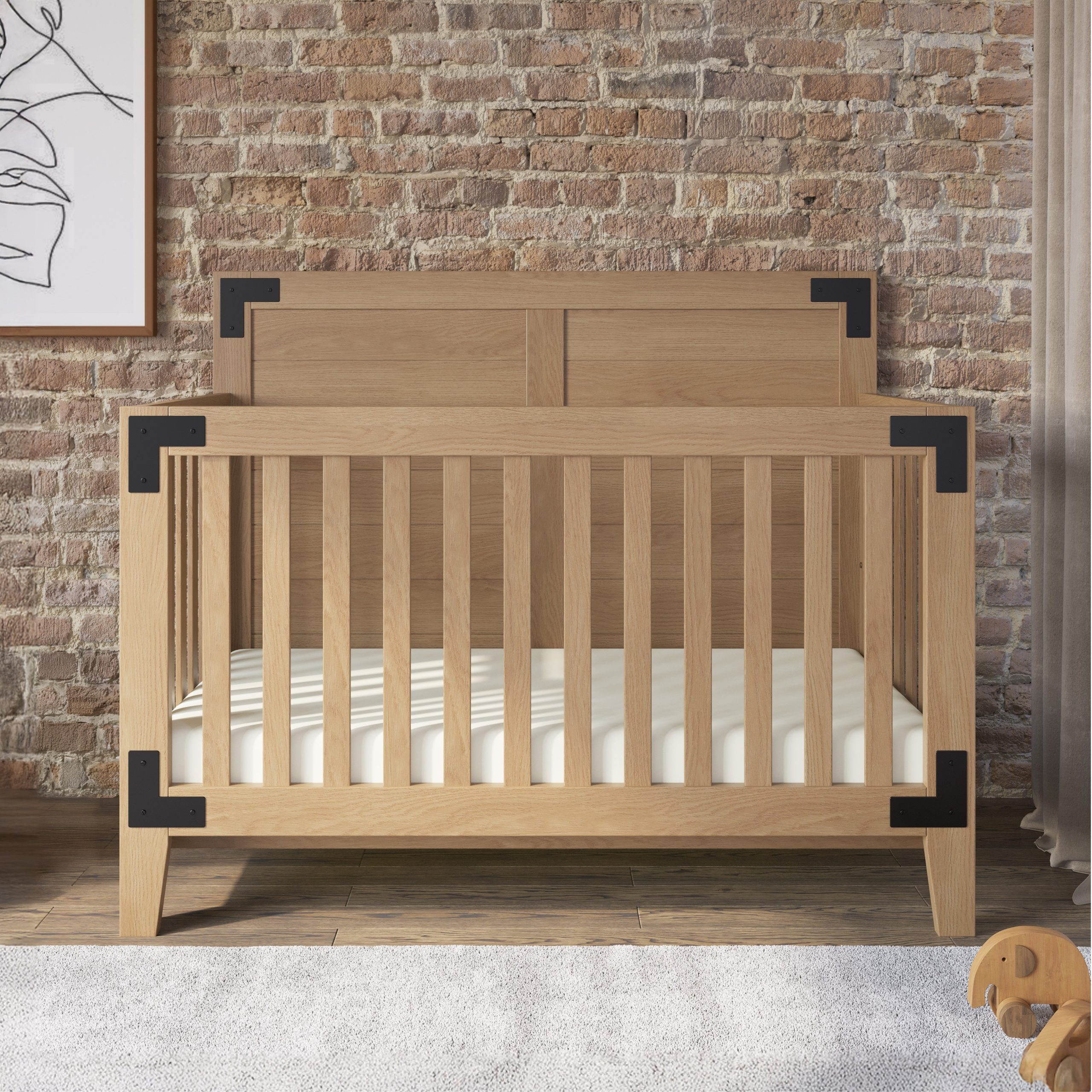 Lucas 4-in-1 Convertible Crib. Nutmeg - Image 9