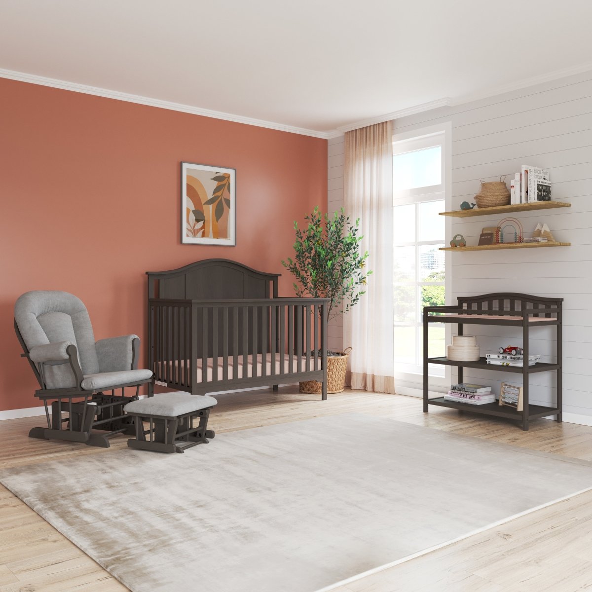 Cozy Glider and Ottoman. Dapper Gray - Image 8