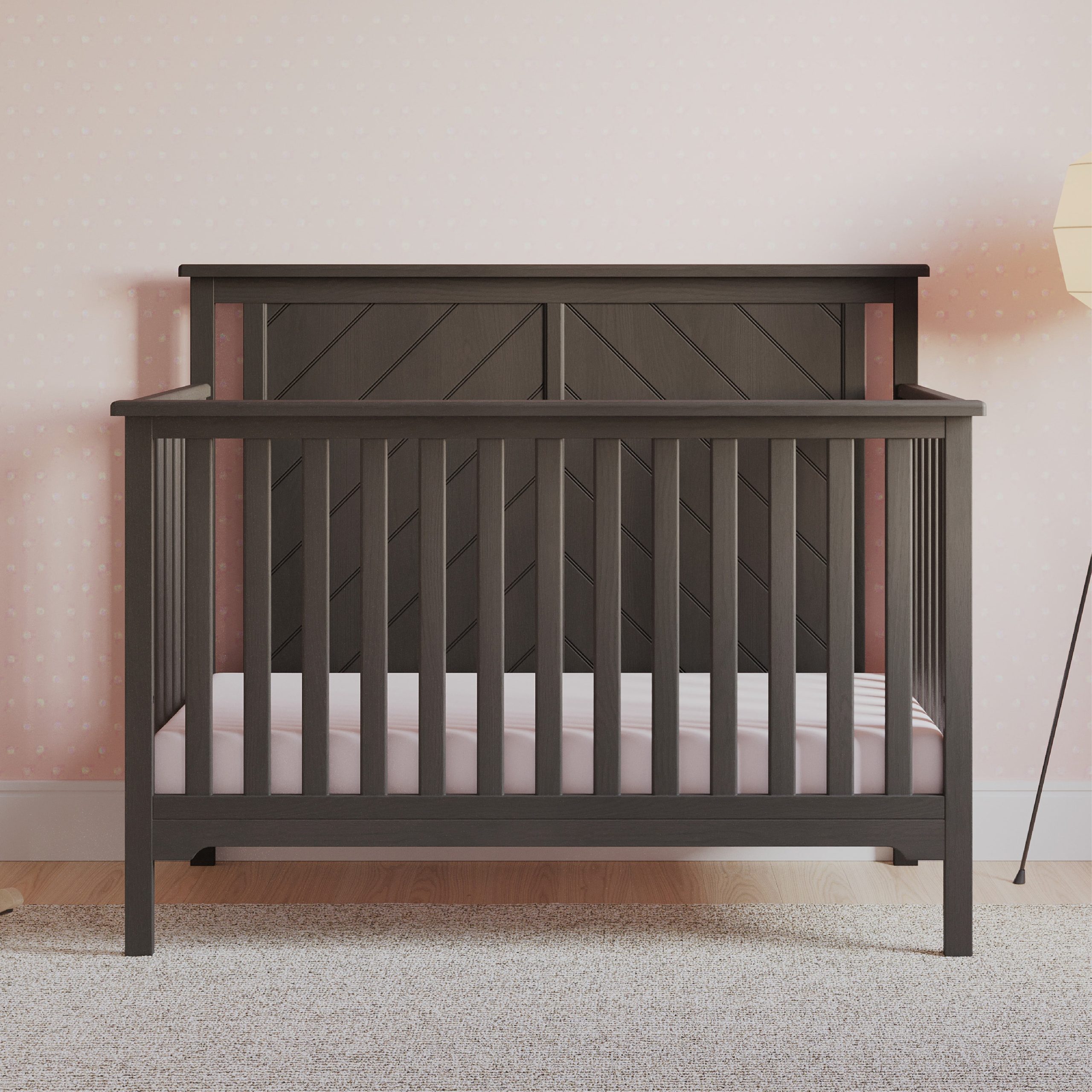 Hampton Flat Top 4-in-1 Convertible Crib. Dapper Gray - Image 9