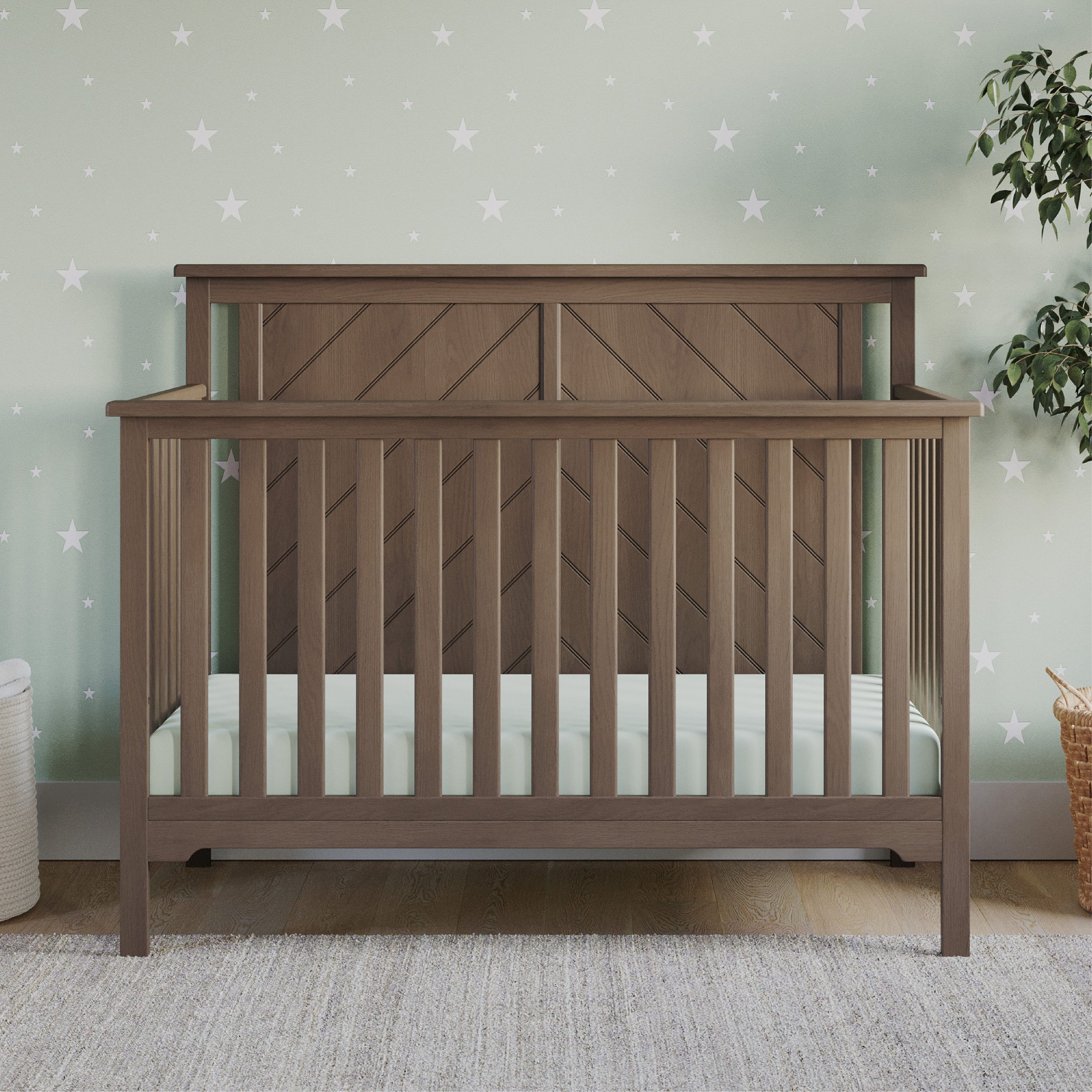 Hampton Flat Top 4-in-1 Convertible Crib. Dusty Heather - Image 9