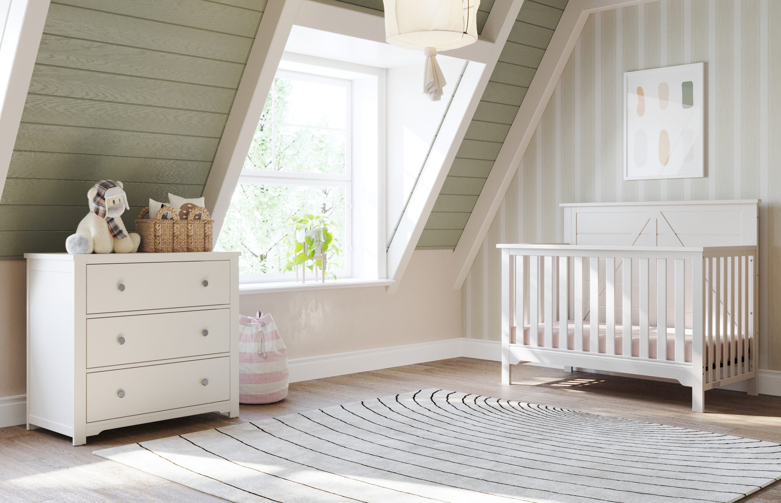 Woodland 4-in-1 Convertible Crib. Brushed Cotton - Image 2