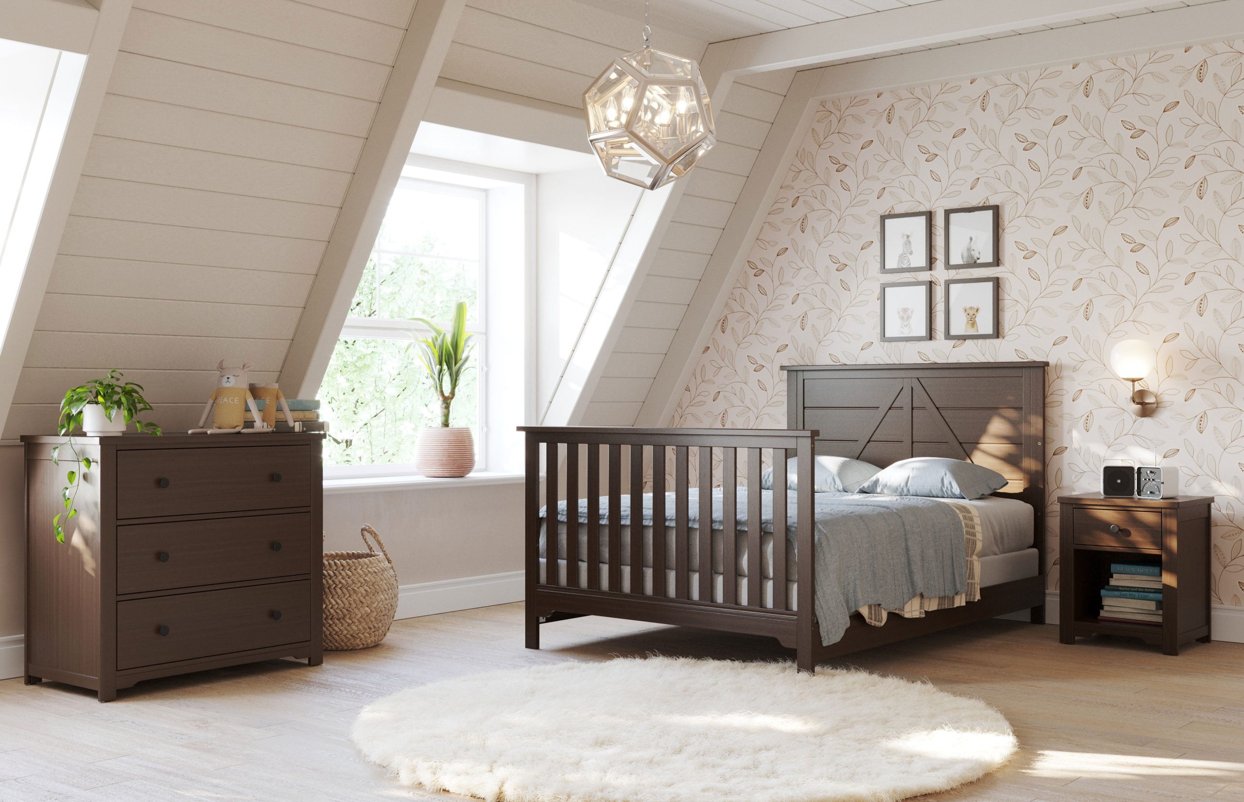 Woodland 4-in-1 Convertible Crib. Brushed Truffle - Image 5