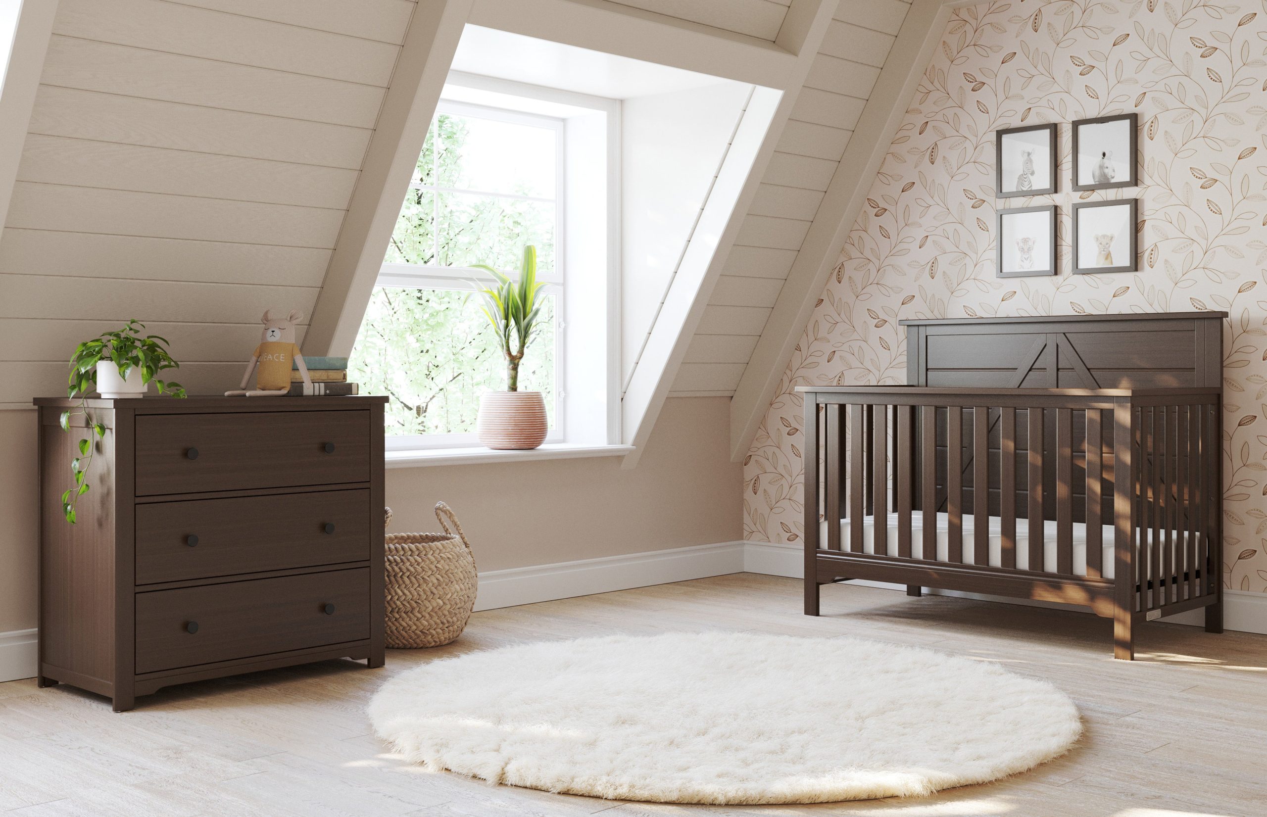 Woodland 4-in-1 Convertible Crib. Brushed Truffle - Image 2