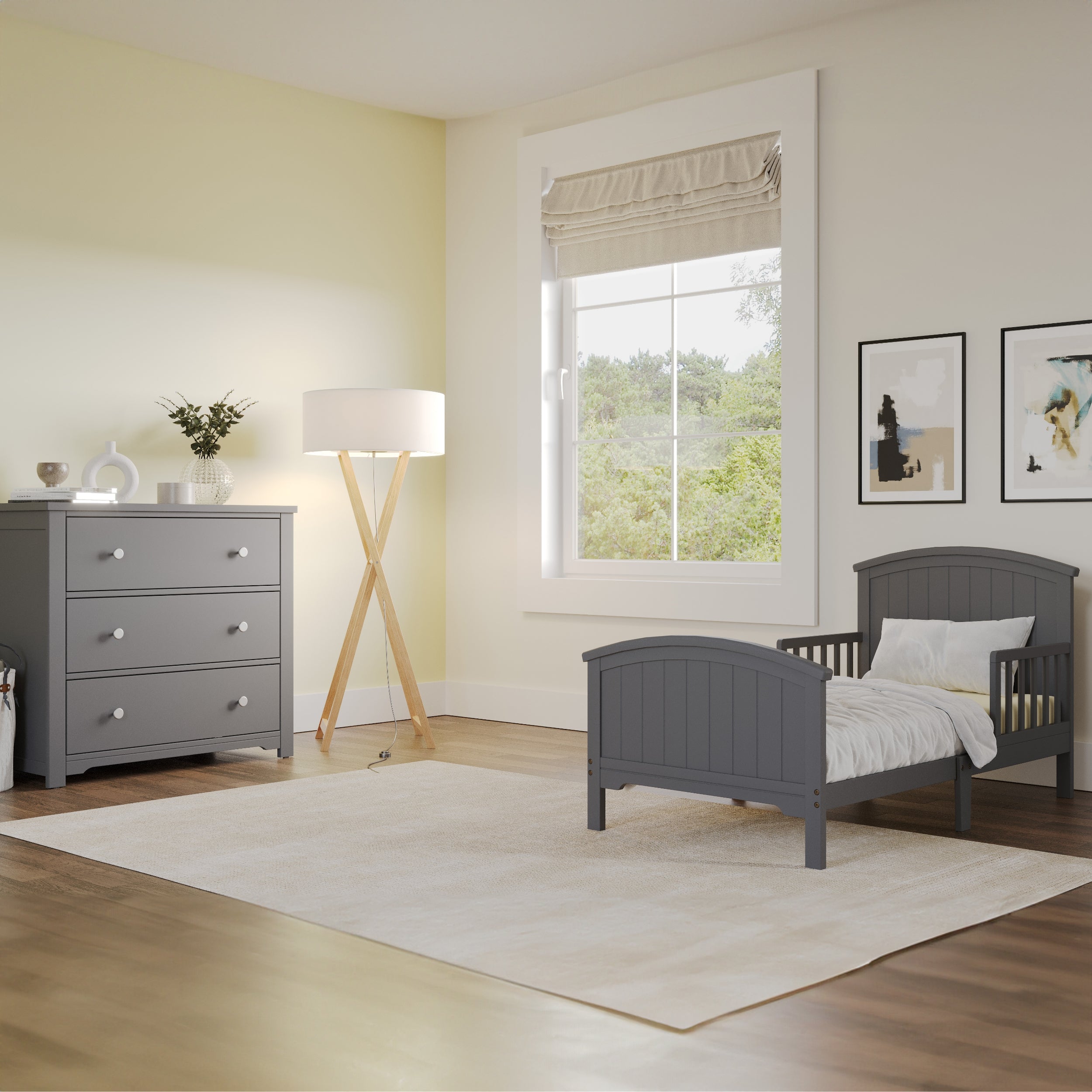 Harmony 3-Drawer Dresser with Changing Table Topper. Cool Gray - Image 5