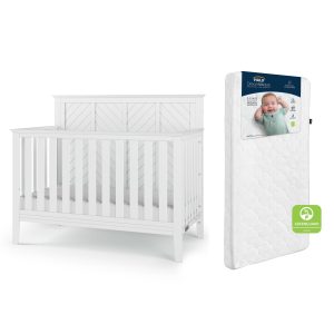 Atwood 2-Piece Crib and DreamWeave Set. Matte White