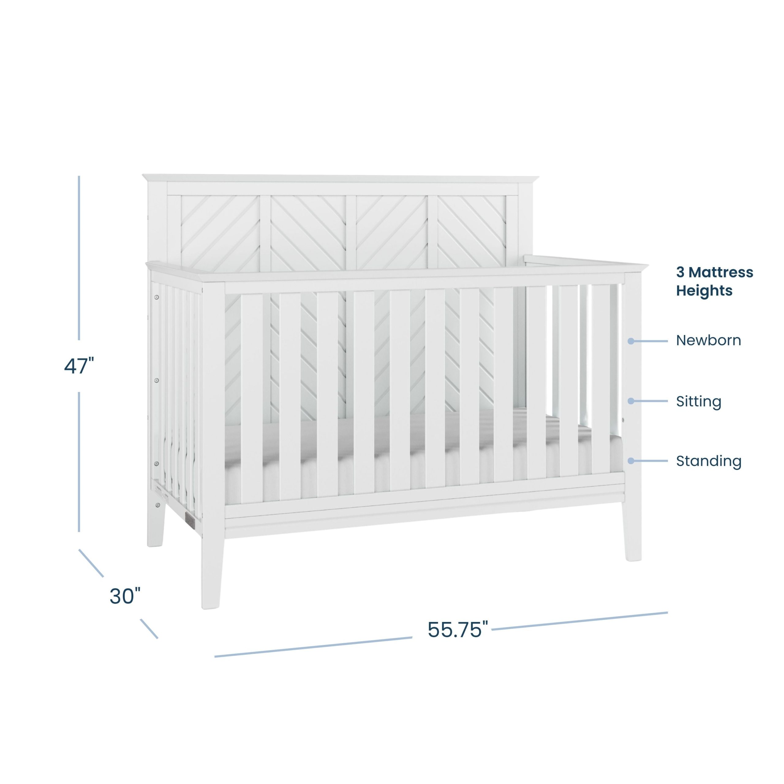 Atwood 2-Piece Crib and DreamWeave Set. Matte White - Image 5