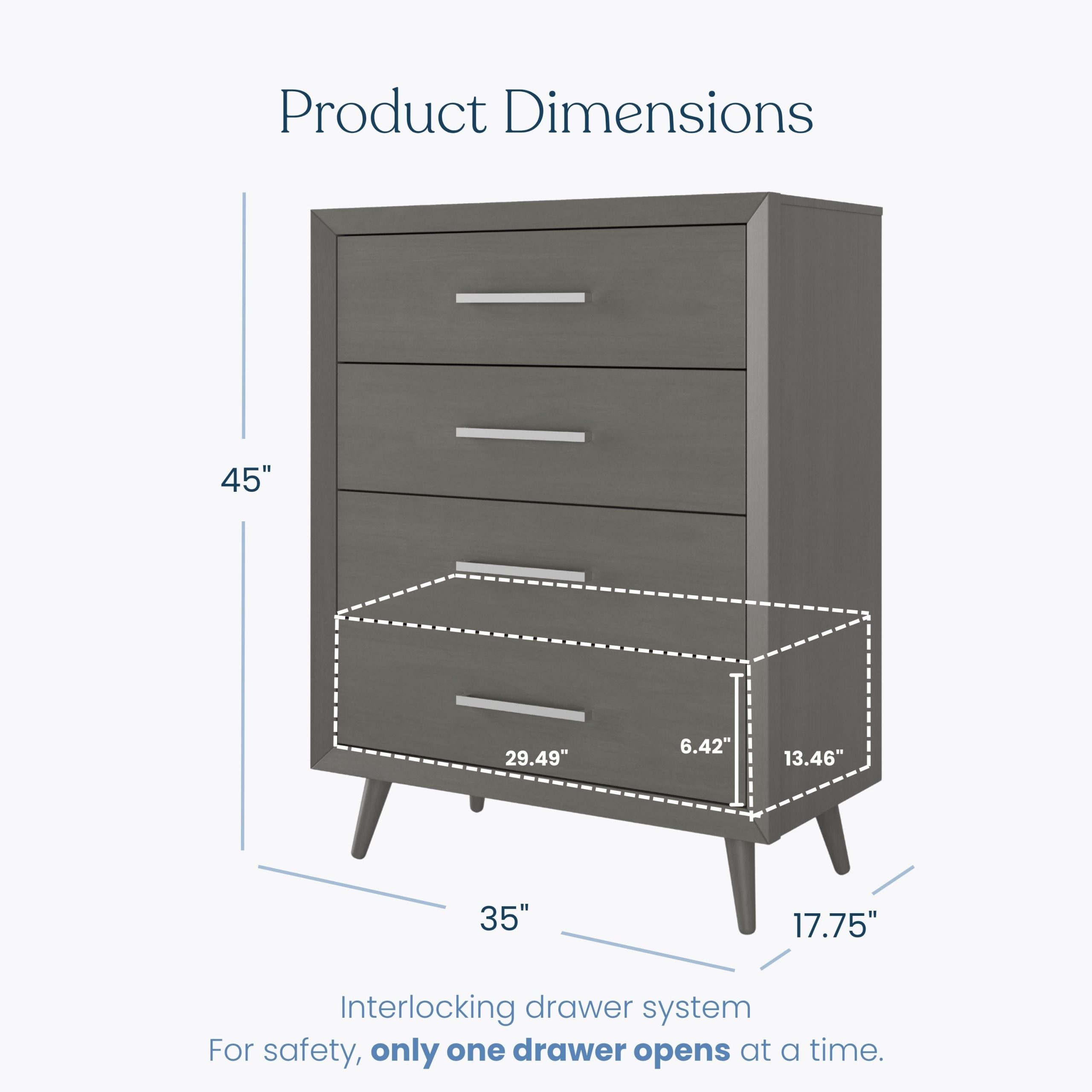 Cranbrook 4 Drawer Chest. Lunar Gray - Image 3