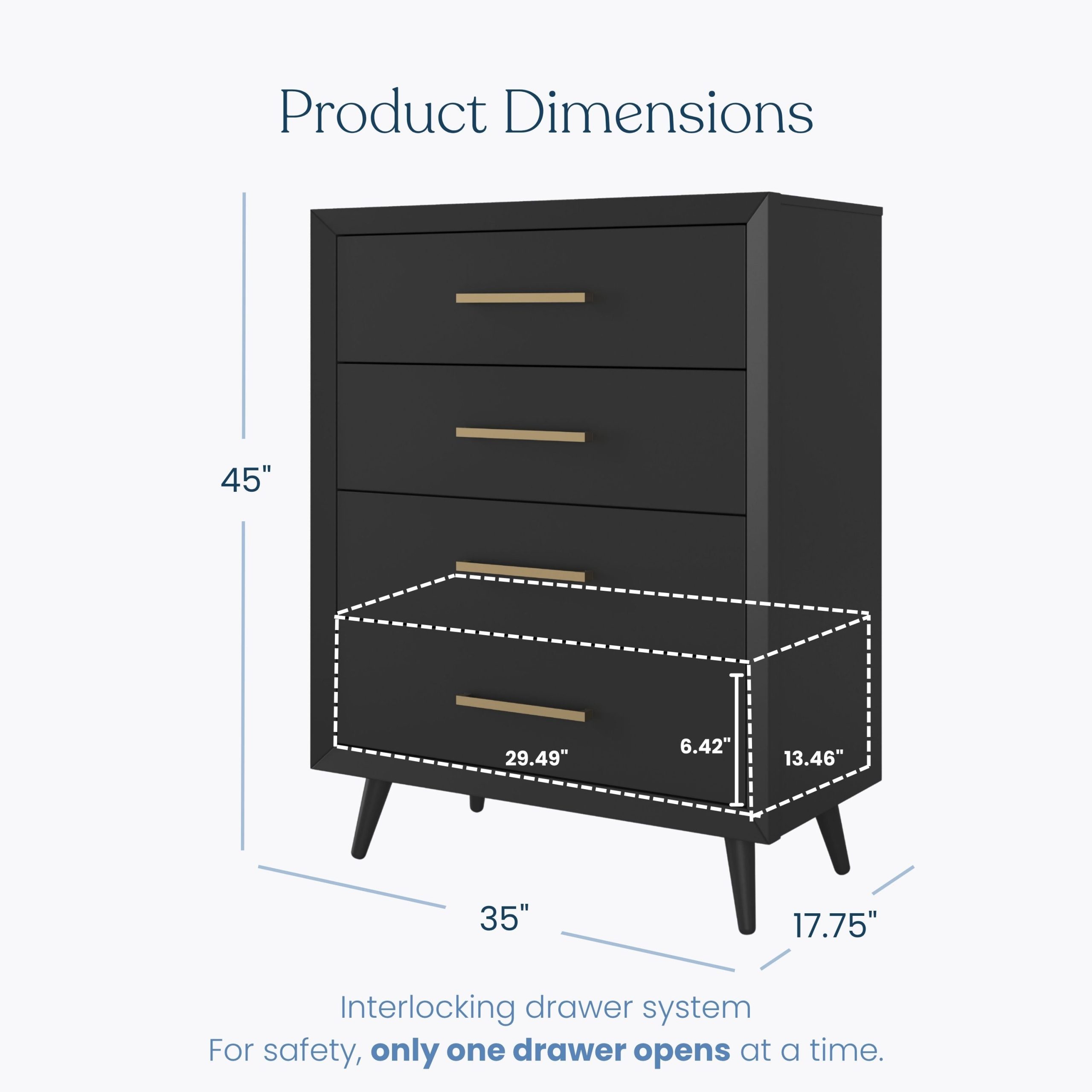 Cranbrook 4-Drawer Chest - Ebony - Image 3