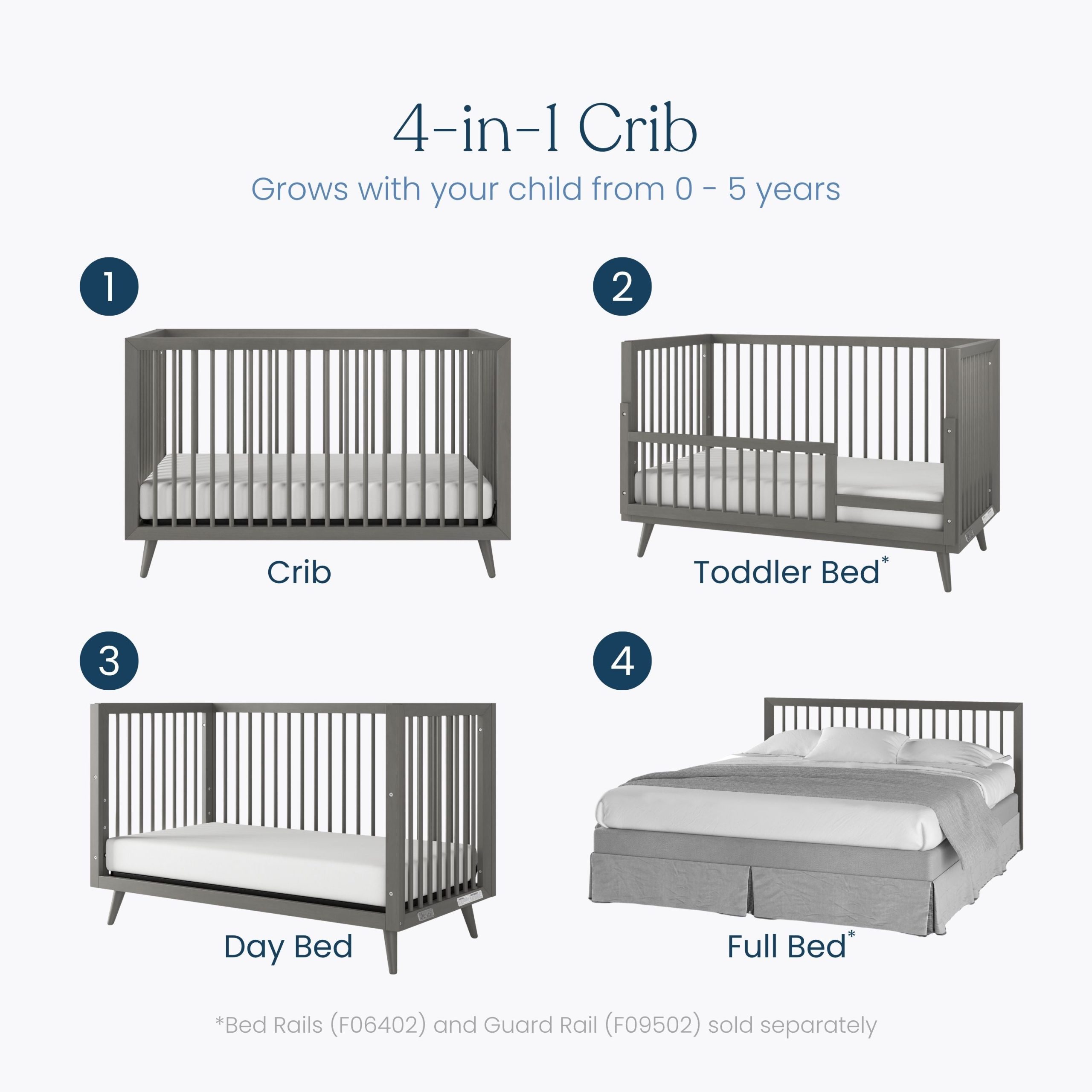 Cranbrook 2-Piece Crib and DreamWeave Set. Lunar Grey - Image 4