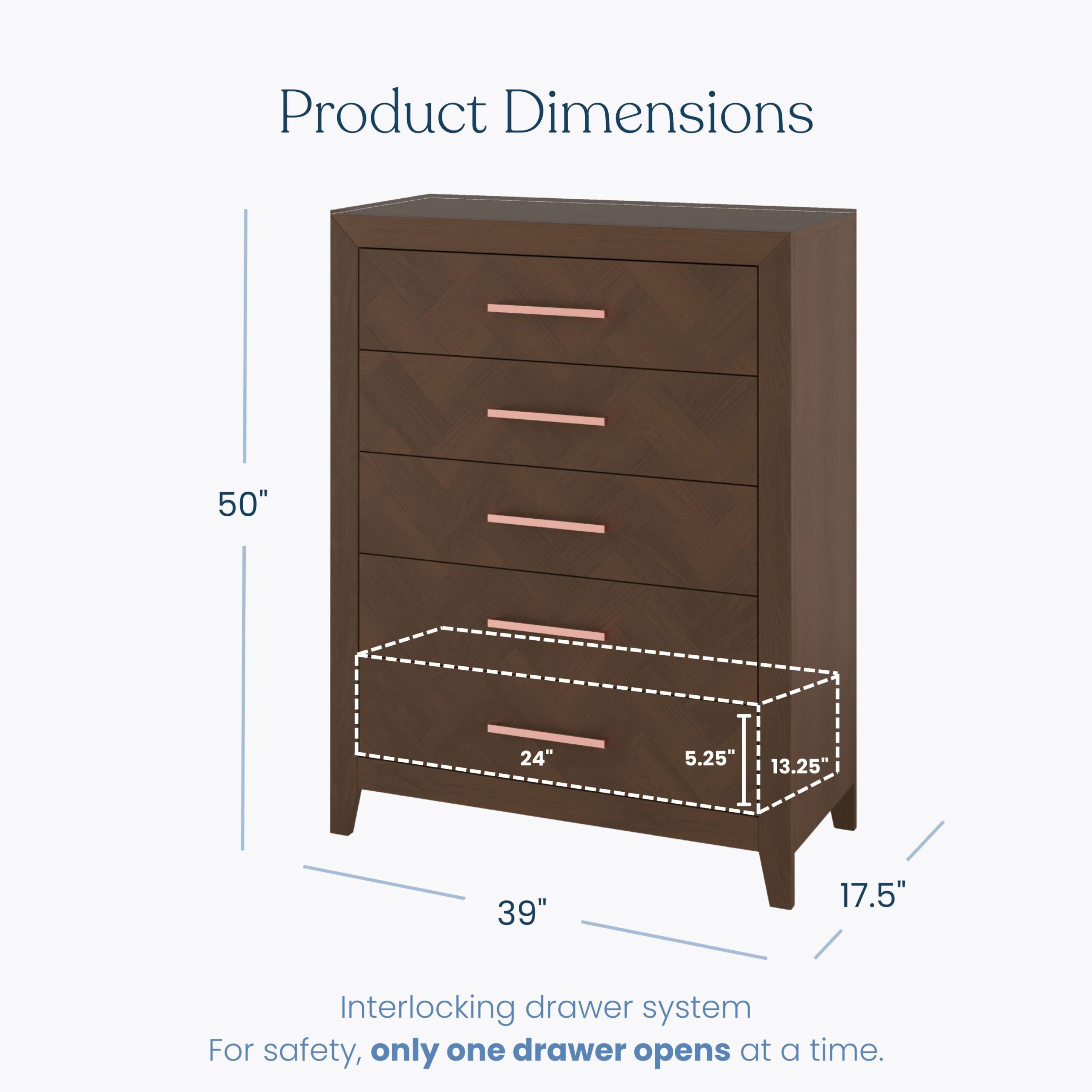 Kieran 5-Drawer Chest. Toasted Chestnut - Image 3