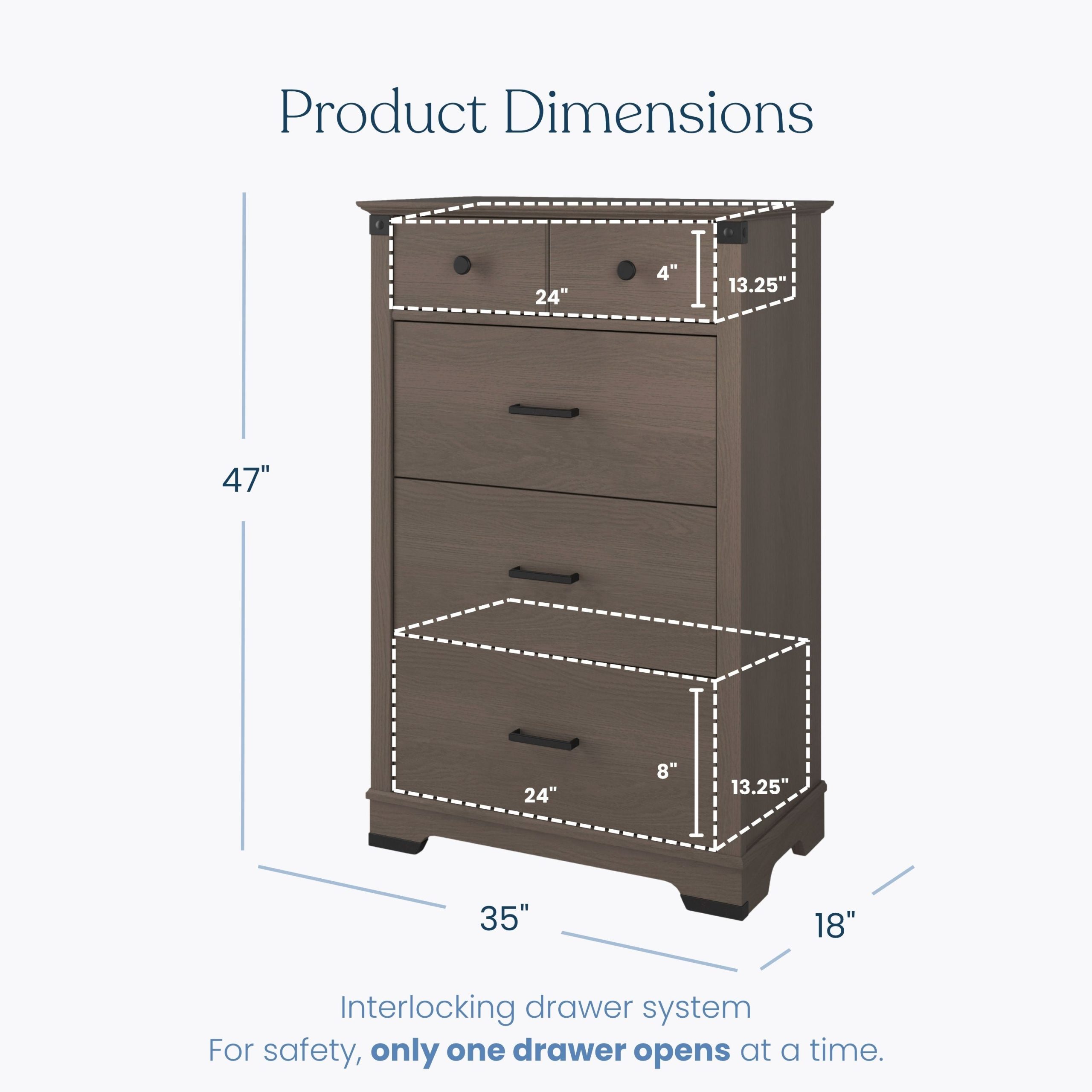 Redmond 4 Drawer Chest. Dapper Gray - Image 3