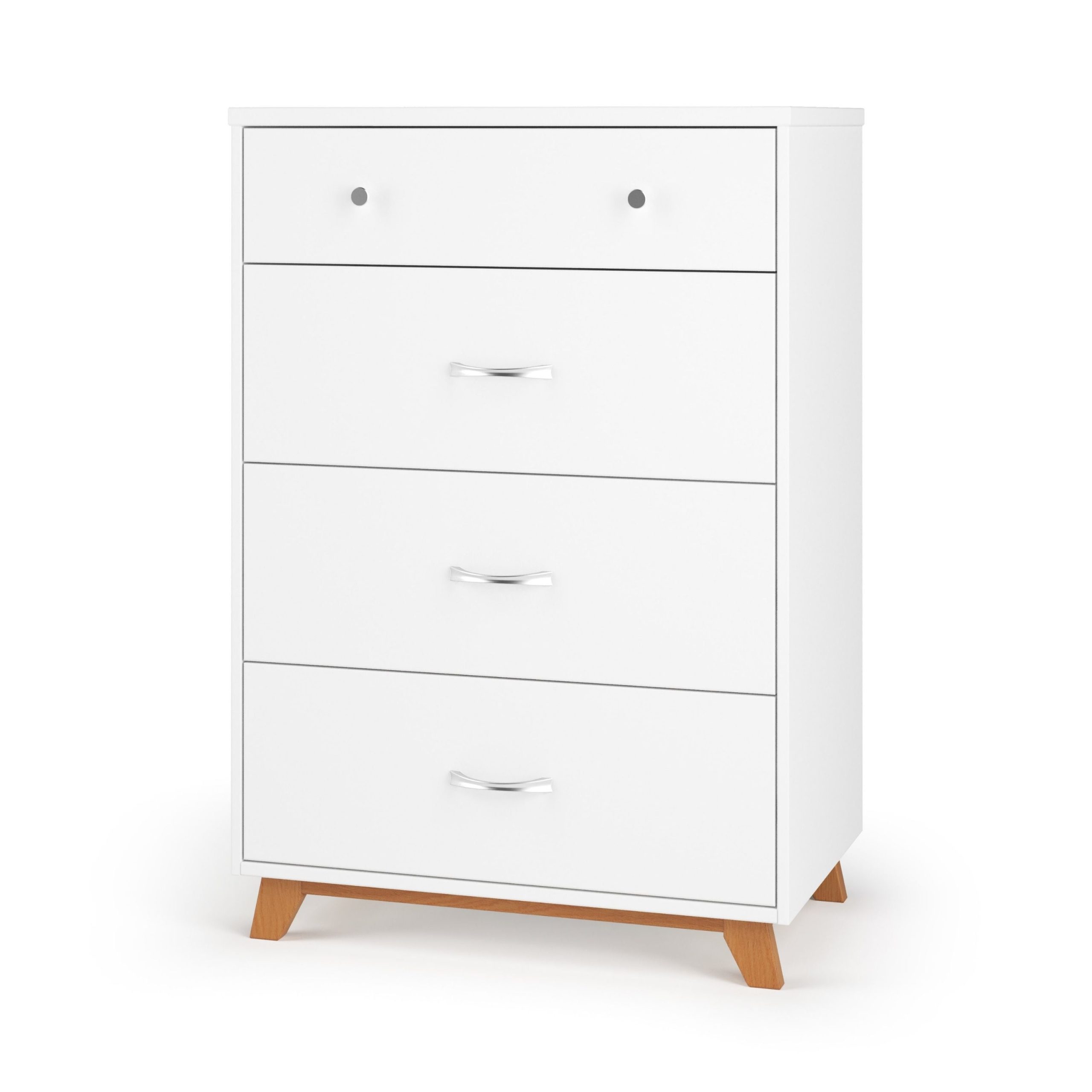 Soho 4 Drawer Chest. White/Natural - Image 2