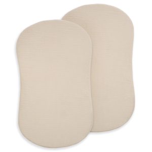 BassiNest® Fitted Sheet 100% Organic Cotton Muslin 2-Pack