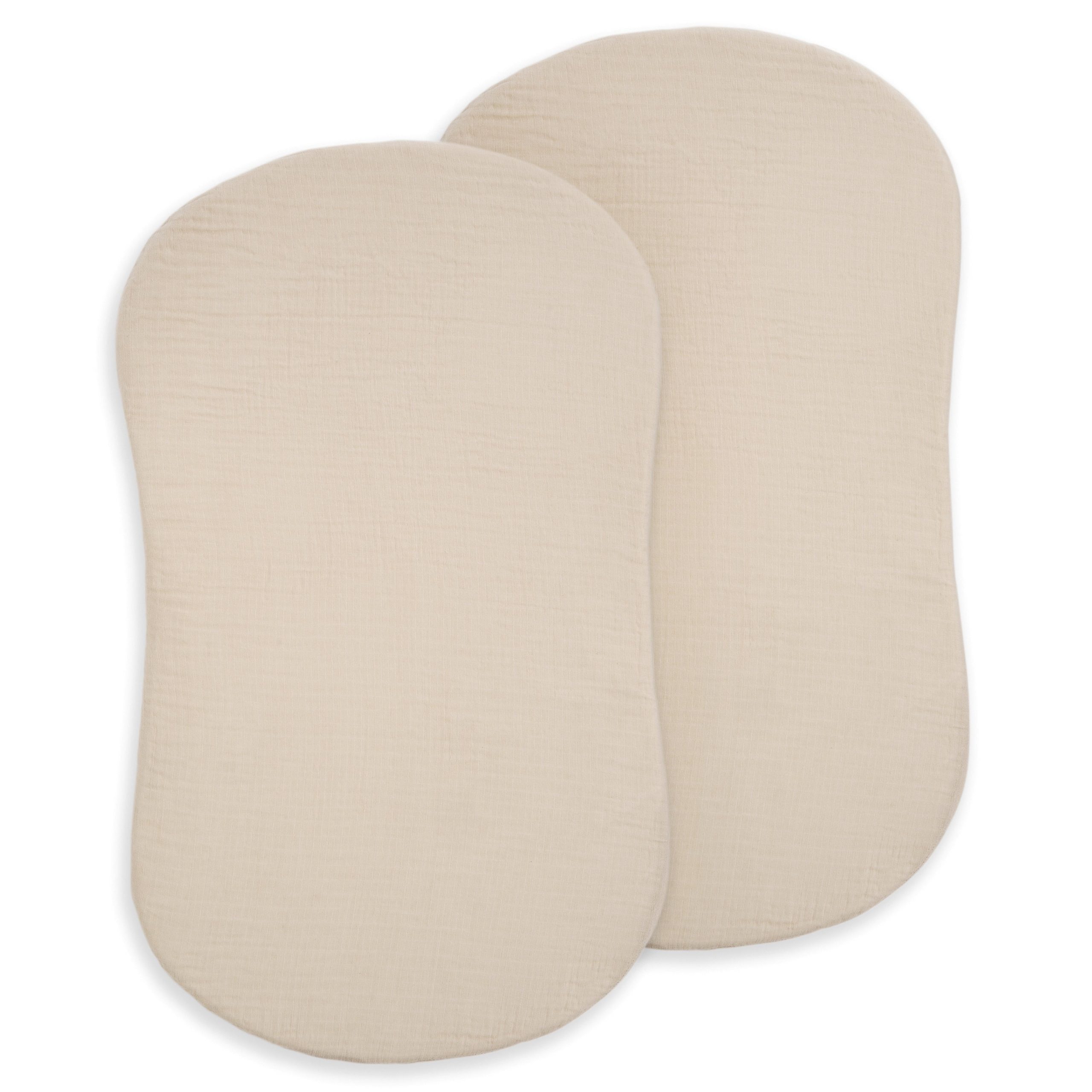BassiNest® Fitted Sheet 100% Organic Cotton Muslin 2-Pack