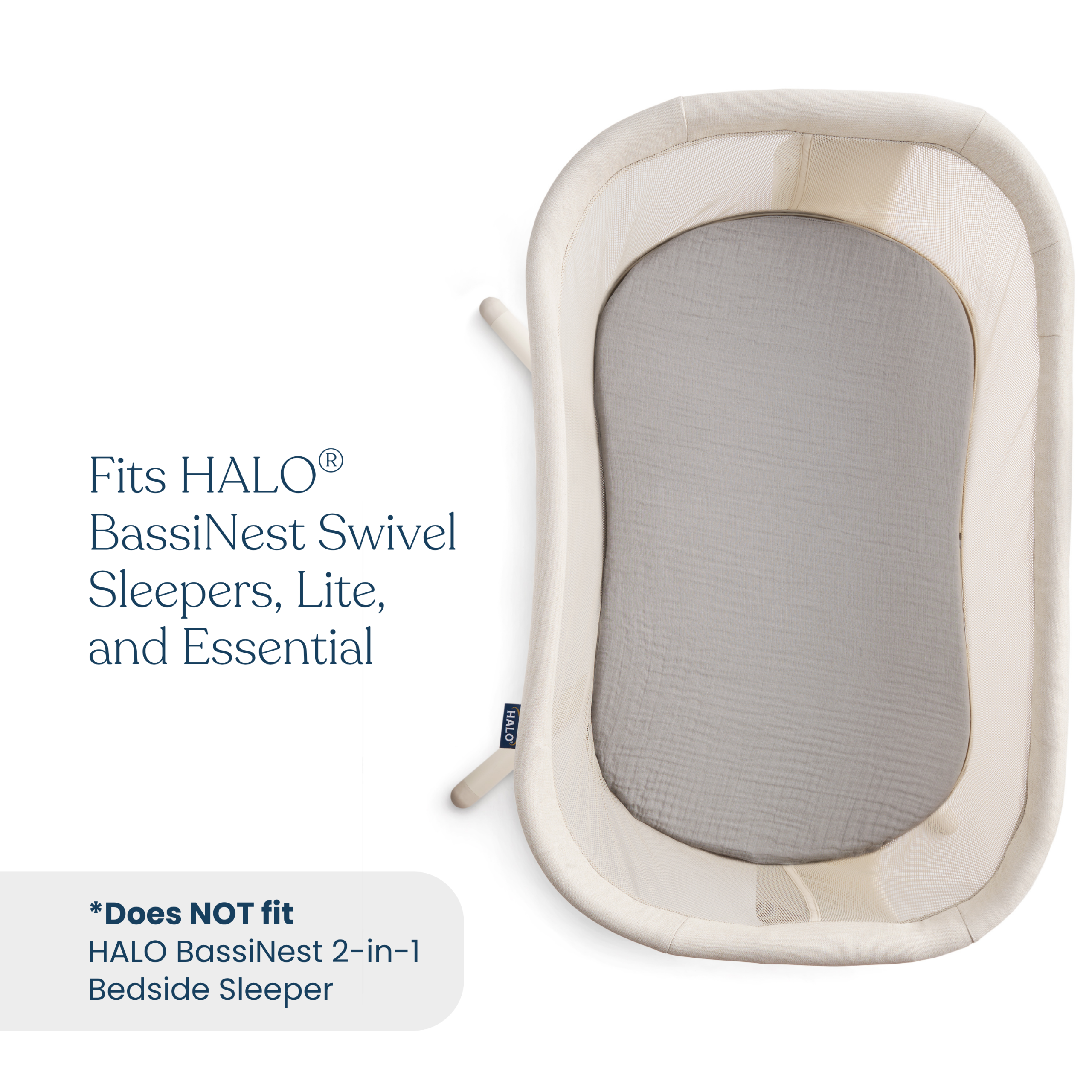BassiNest® Fitted Sheet 100% Organic Cotton Muslin 2-Pack - Image 3