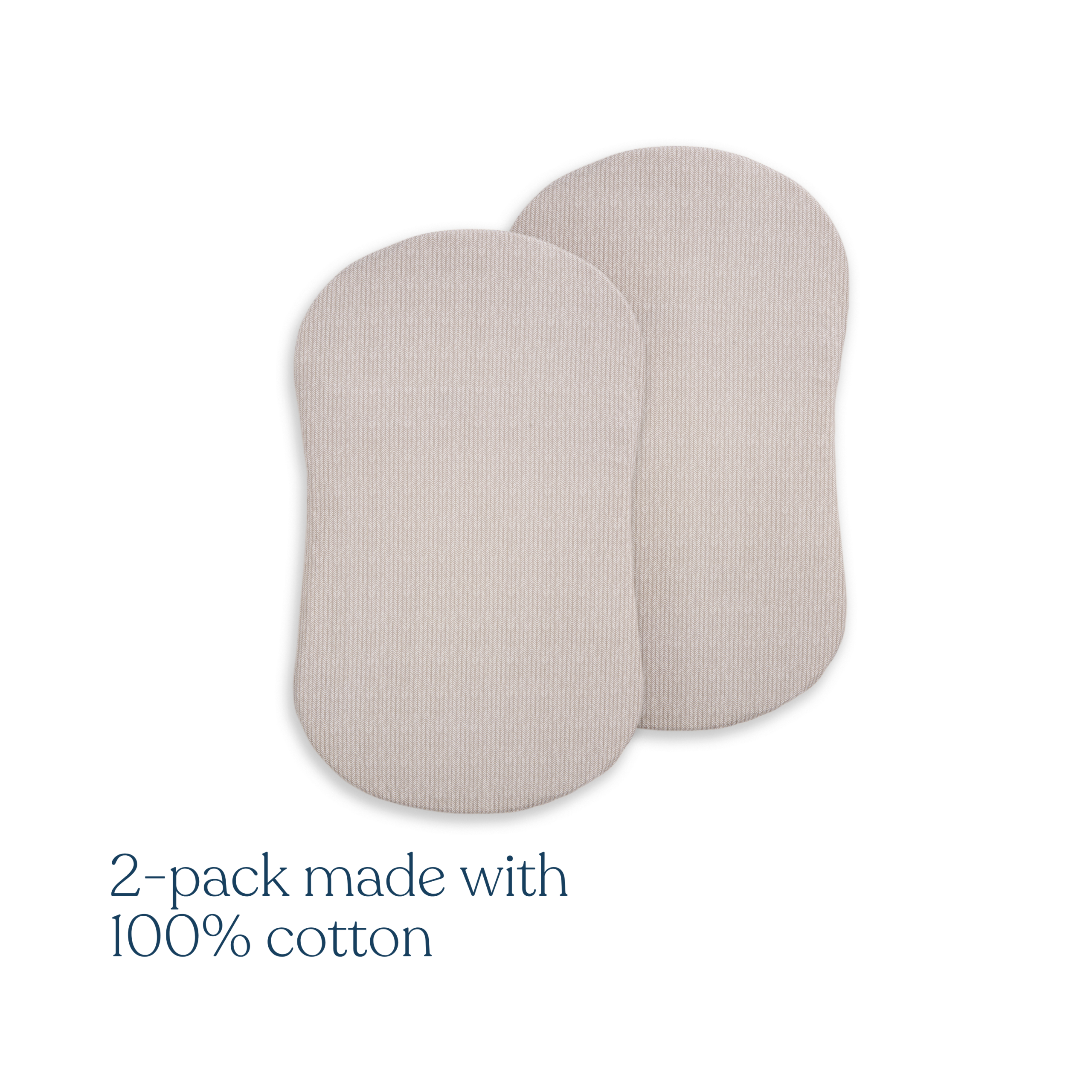 BassiNest® Fitted Sheet 100% Organic Cotton 2-Pack - Image 2