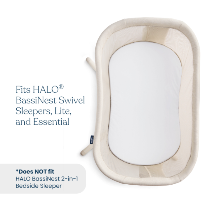 BassiNest® Fitted Sheet 100% Organic Cotton 2-Pack - Image 3